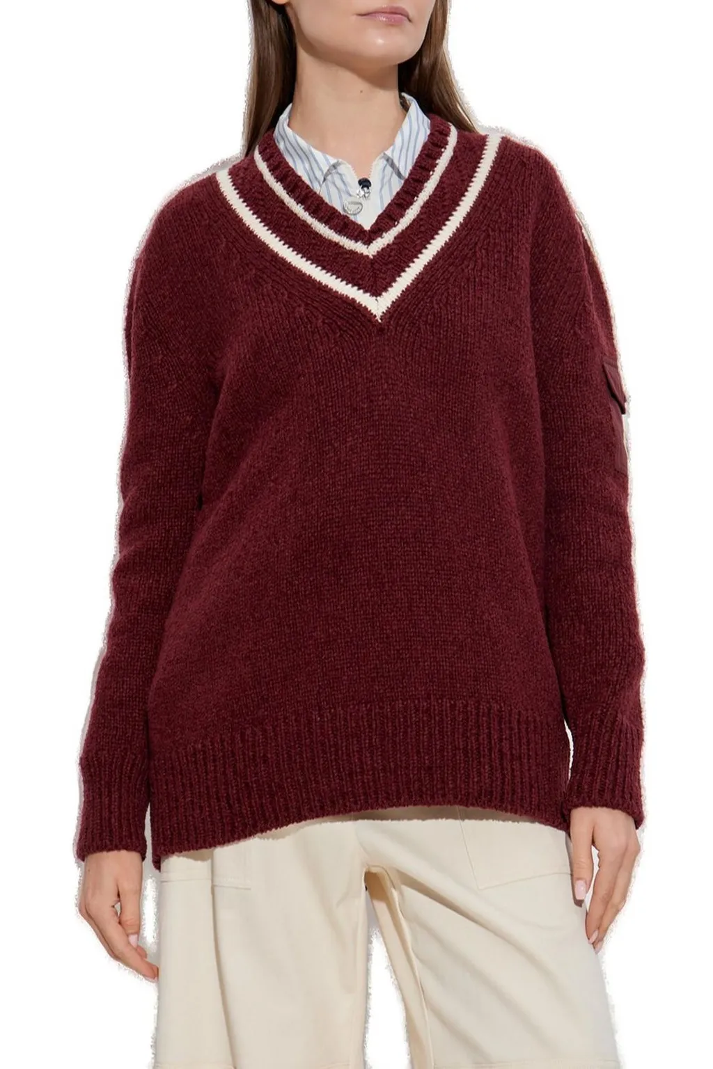Moncler V-Neck Knitted Jumper