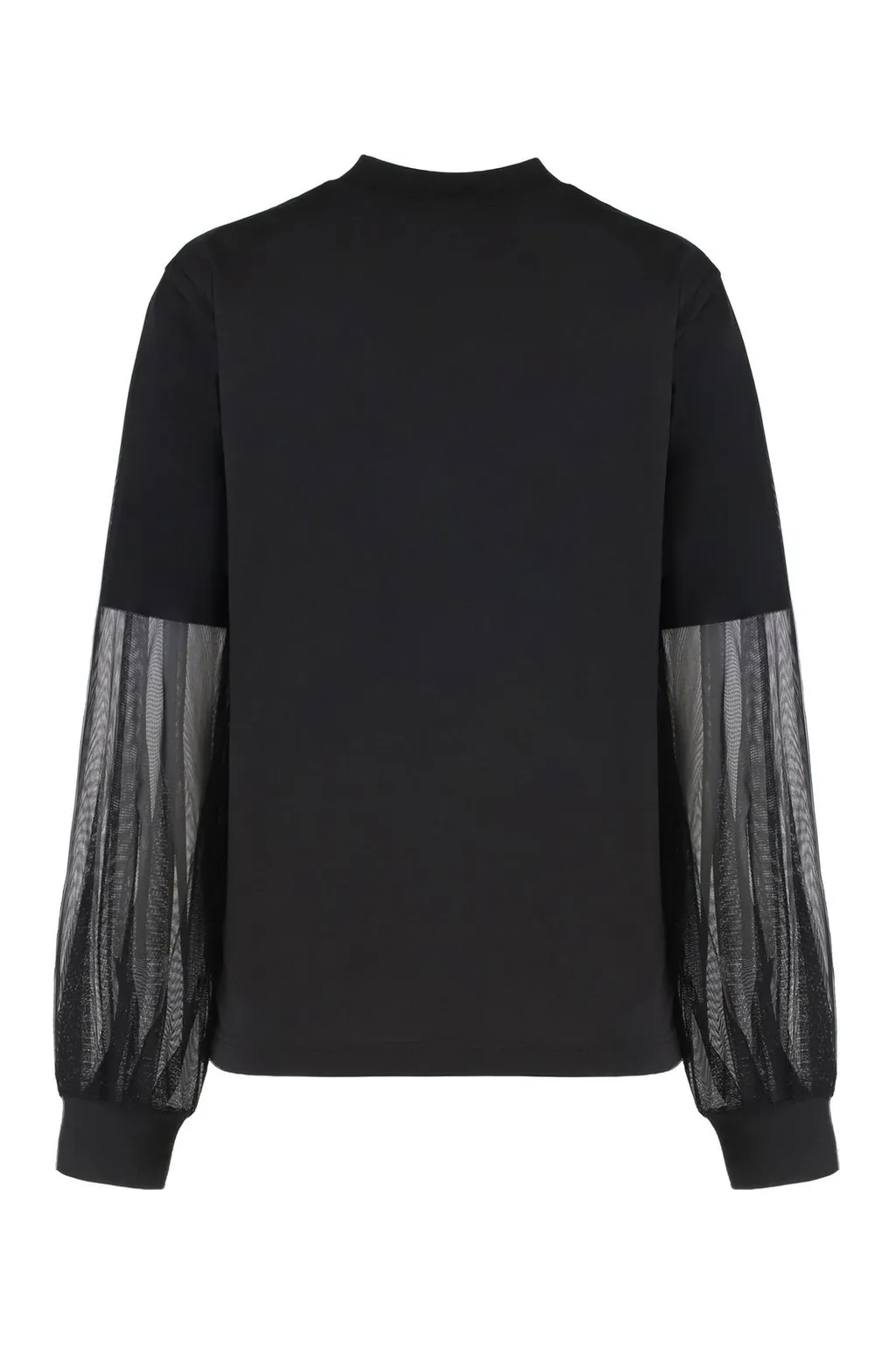 Moncler Logo Patch Sheer Sleeved Top