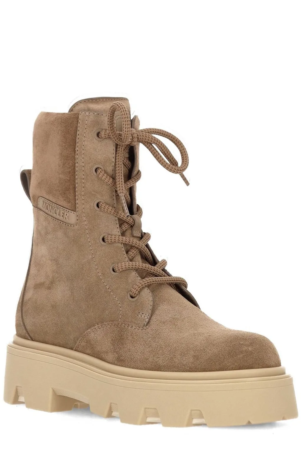 Moncler Logo Patch Lace-Up Boots