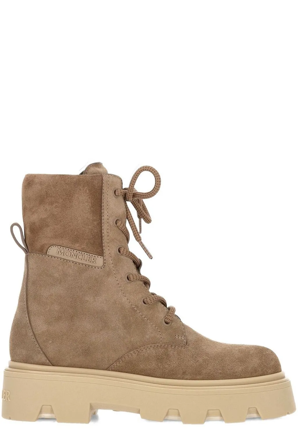 Moncler Logo Patch Lace-Up Boots