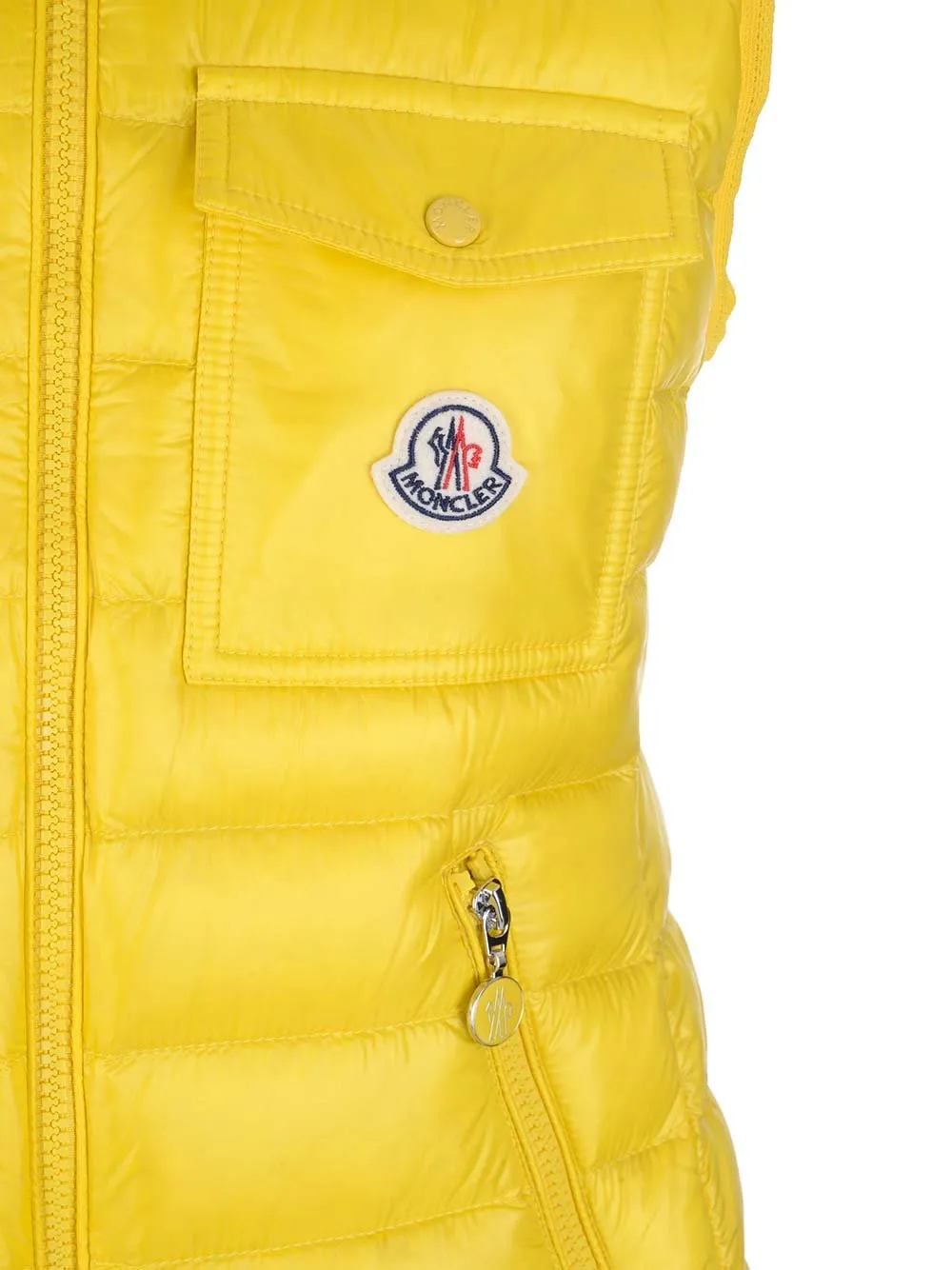 Moncler Logo Patch Zip-Up Hooded Down Gilet