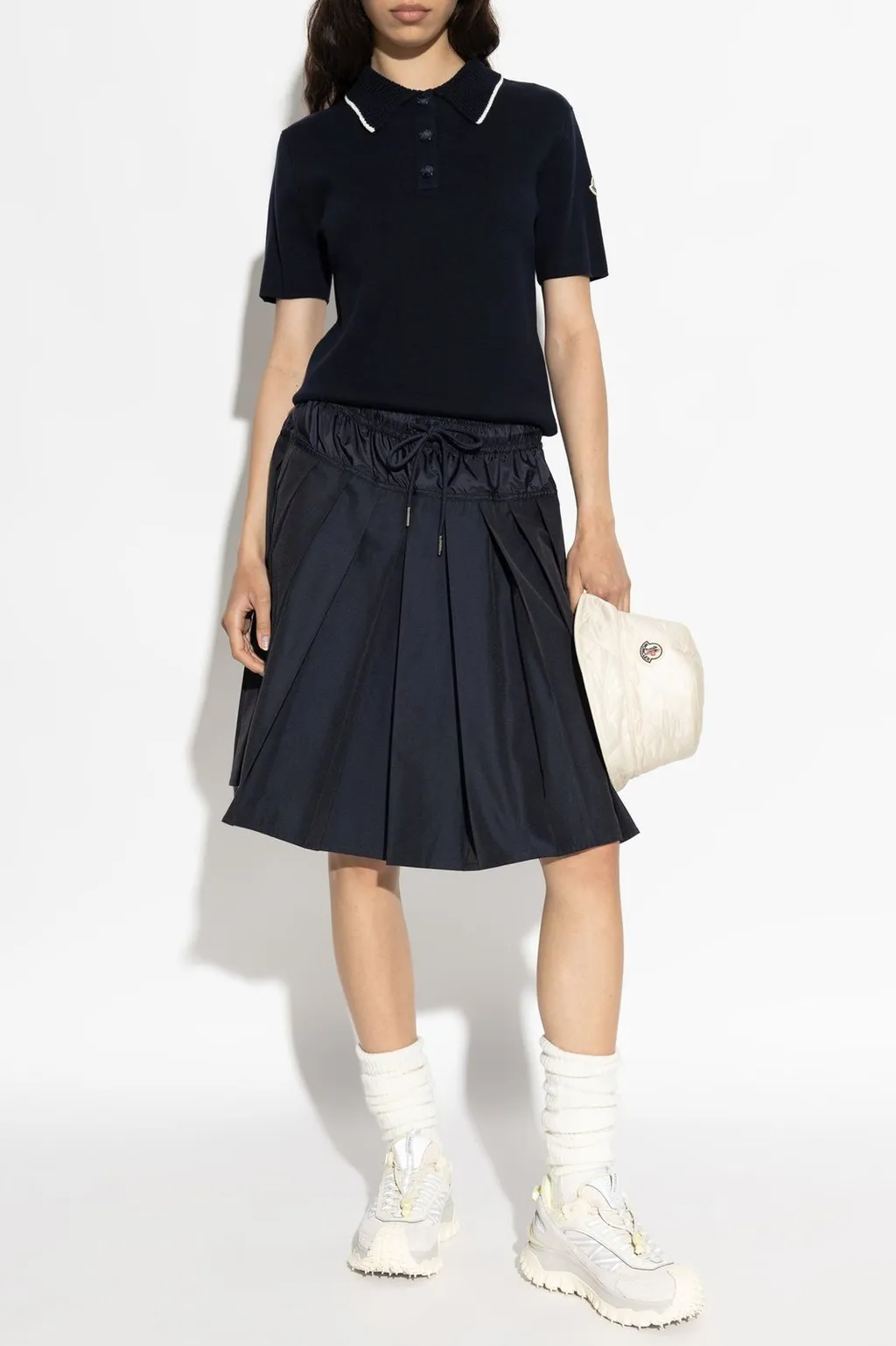 Moncler Pleated Drawstring Skirt
