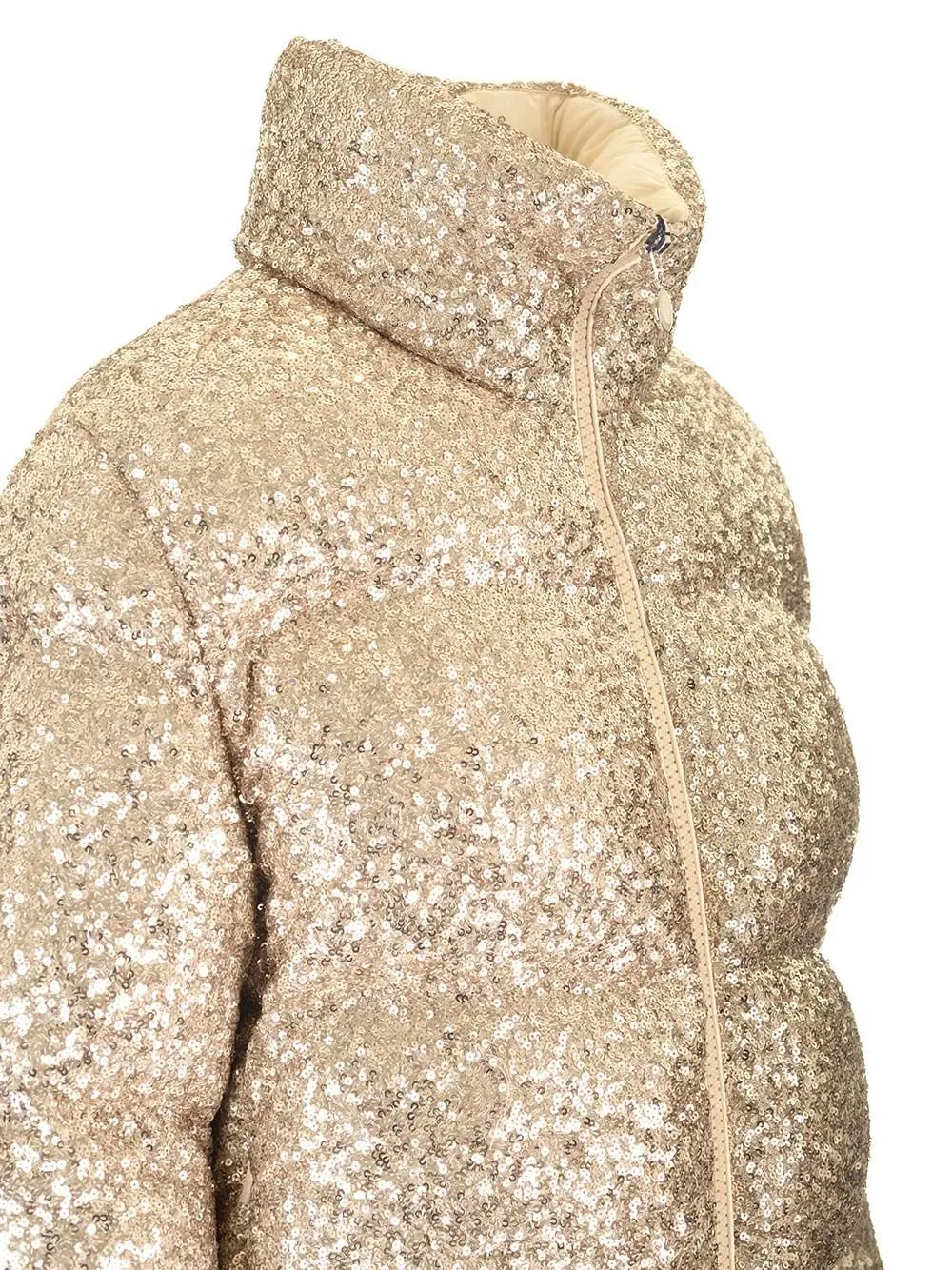 Moncler Anternes Sequin-Embroidered Short Down Jacket