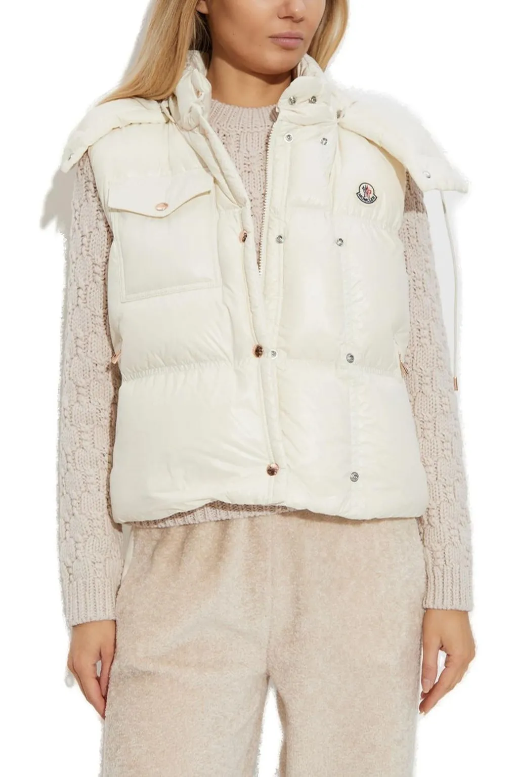 Moncler Pario Logo Patch Hooded Padded Gilet