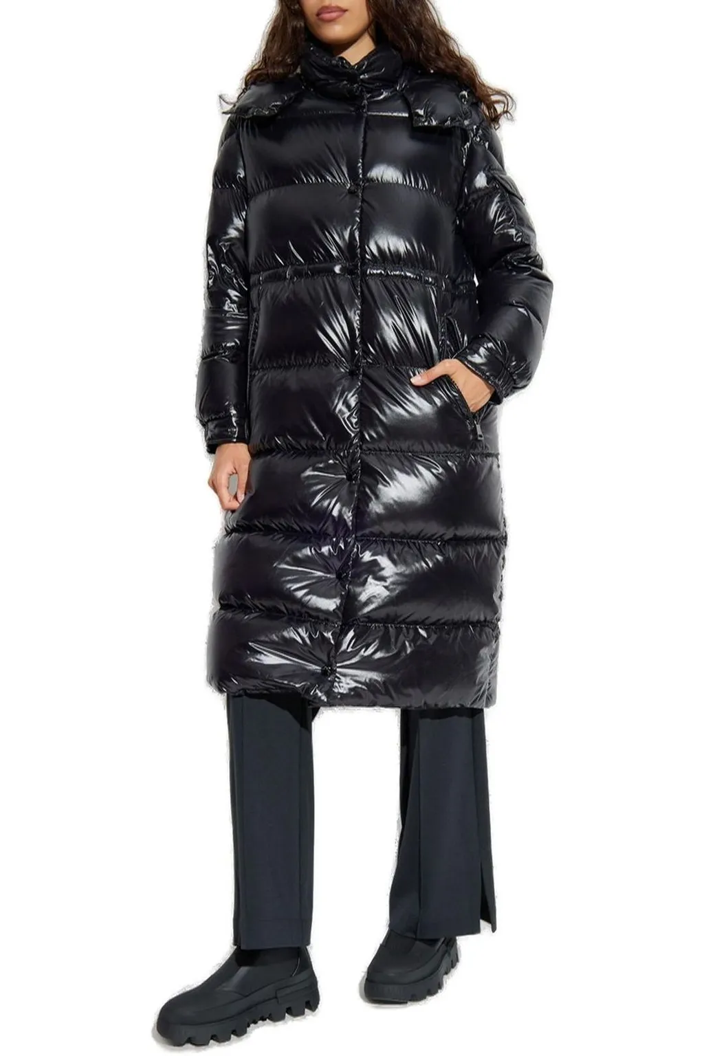 Moncler Hooded Long Down Jacket