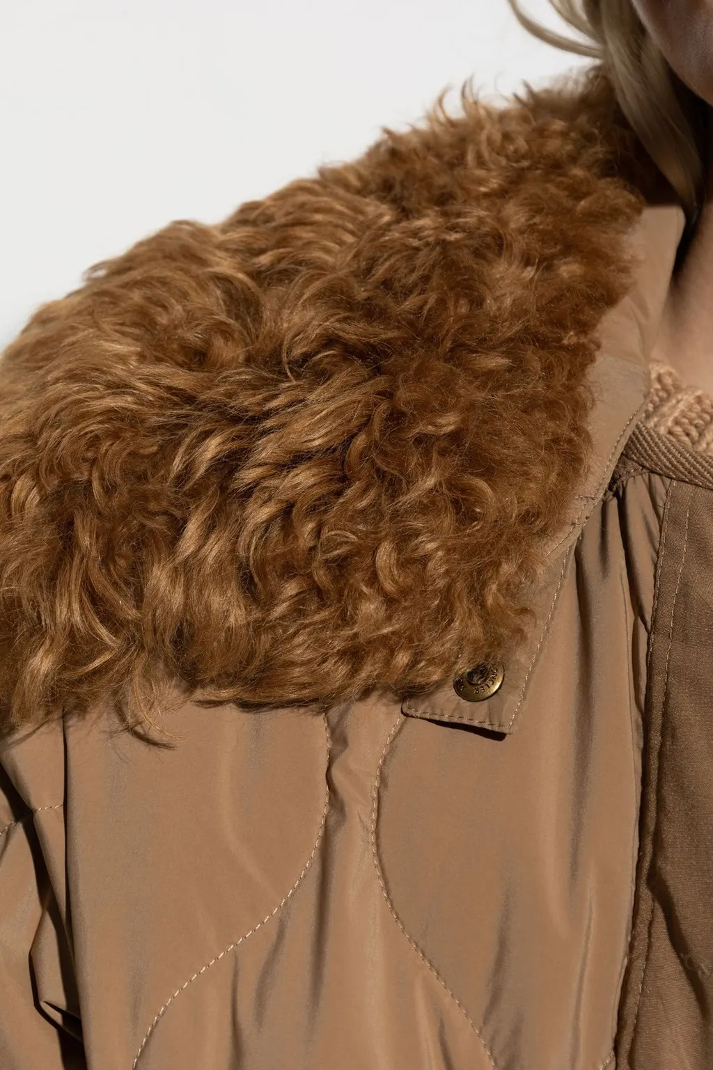 Moncler Quintin 3-In-1 Shearling-Trimmed Short Quilted Jacket