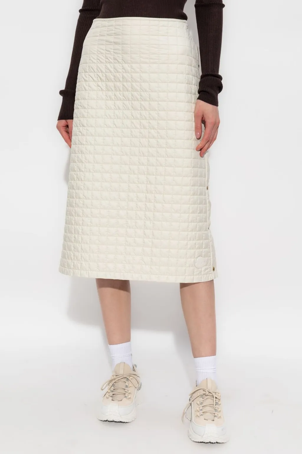 Moncler Square-Quilted Padded Midi Skirt