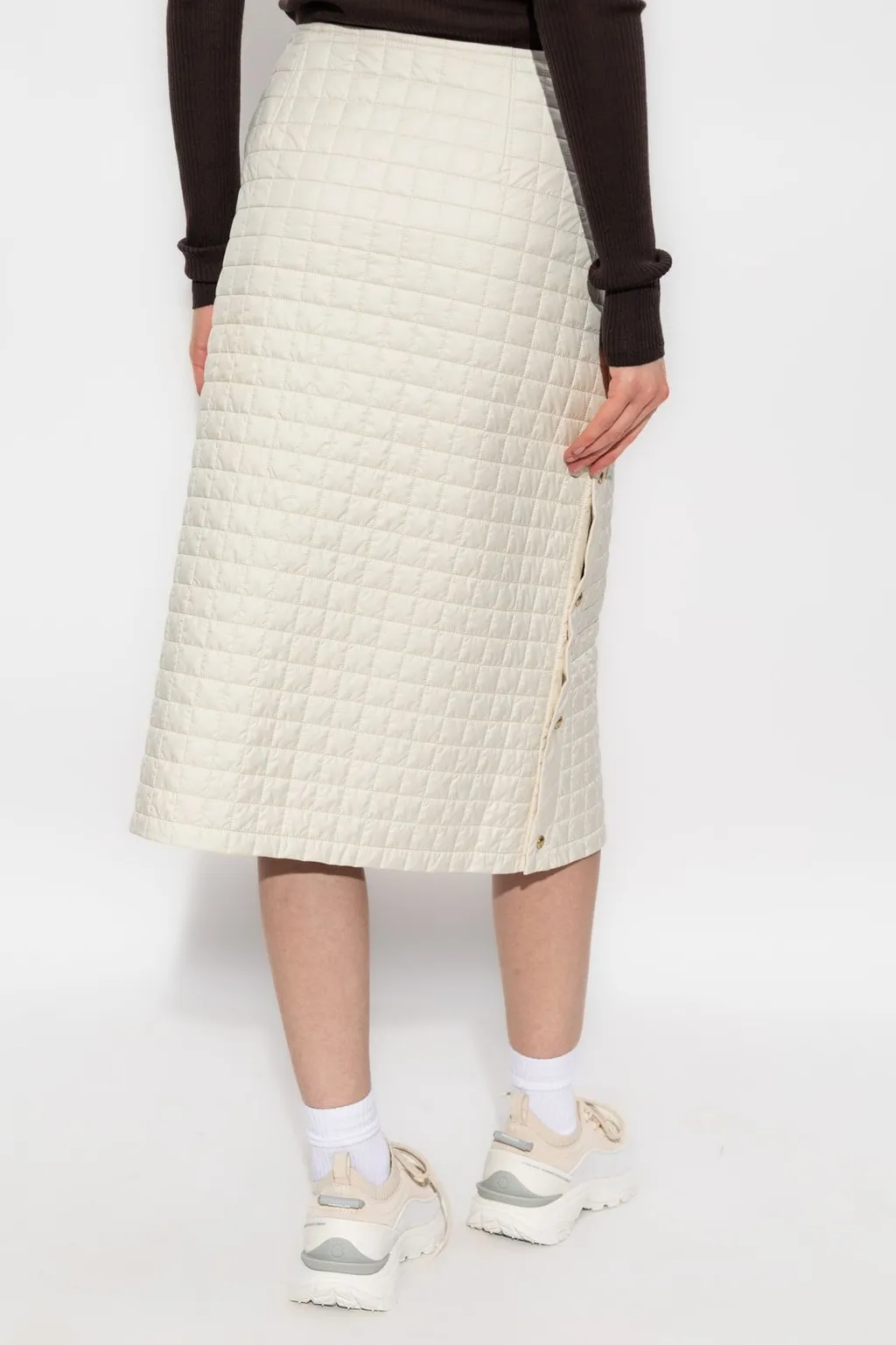 Moncler Square-Quilted Padded Midi Skirt