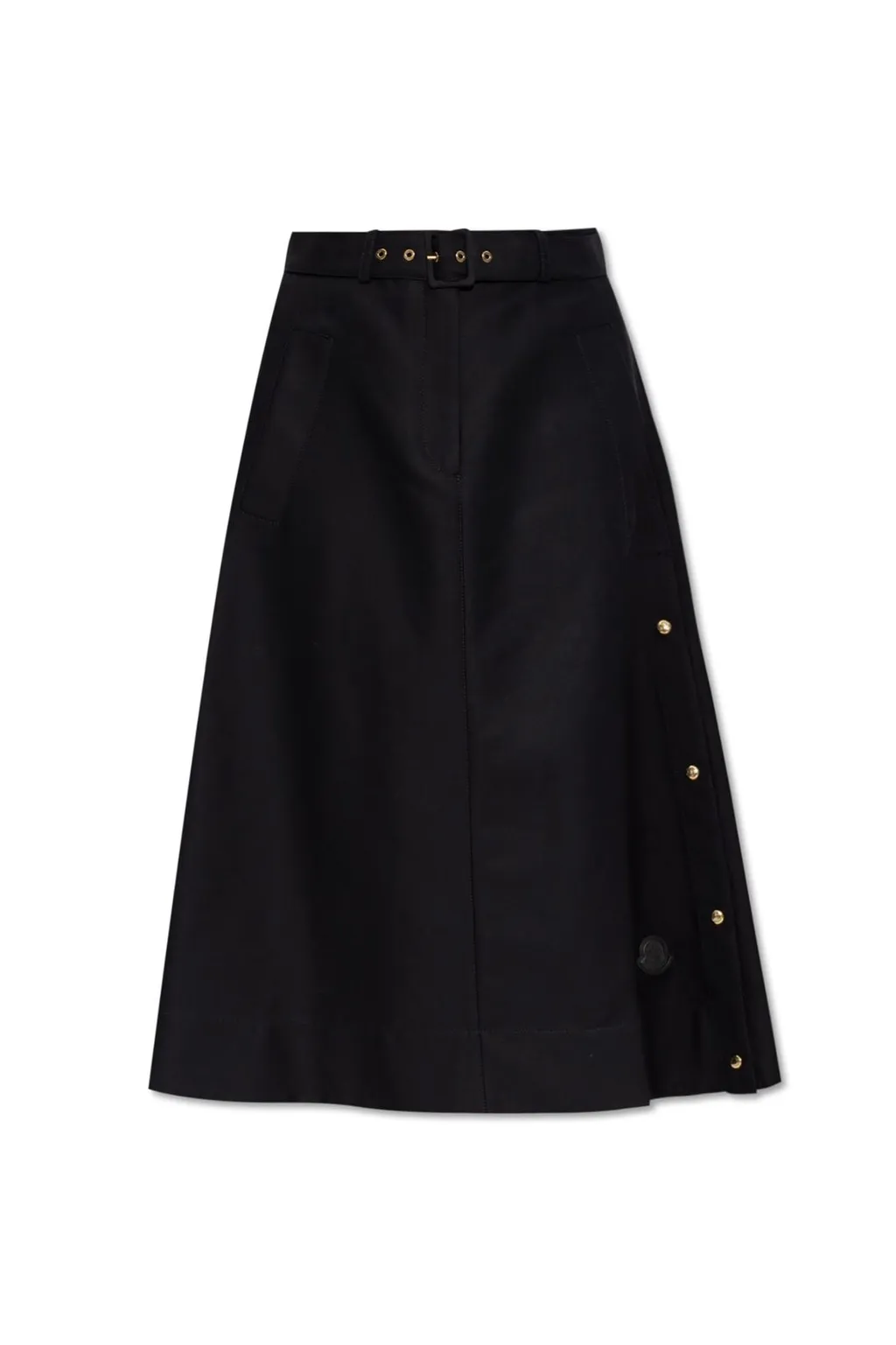 Moncler Logo Patch A-Line Midi Skirt