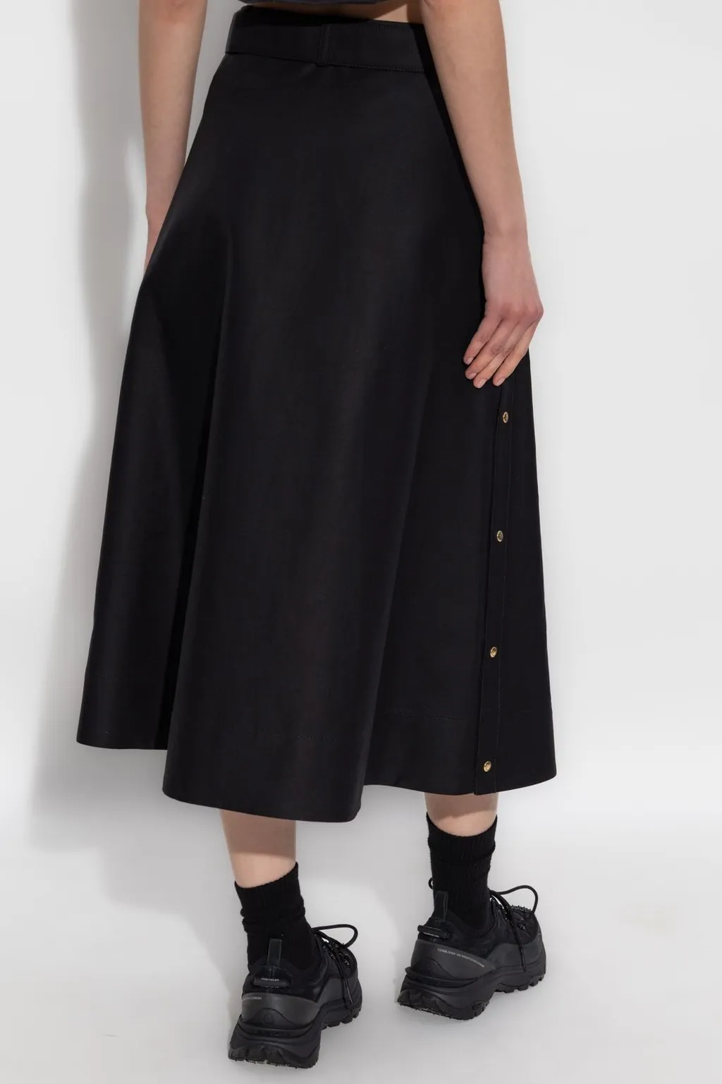 Moncler Logo Patch A-Line Midi Skirt
