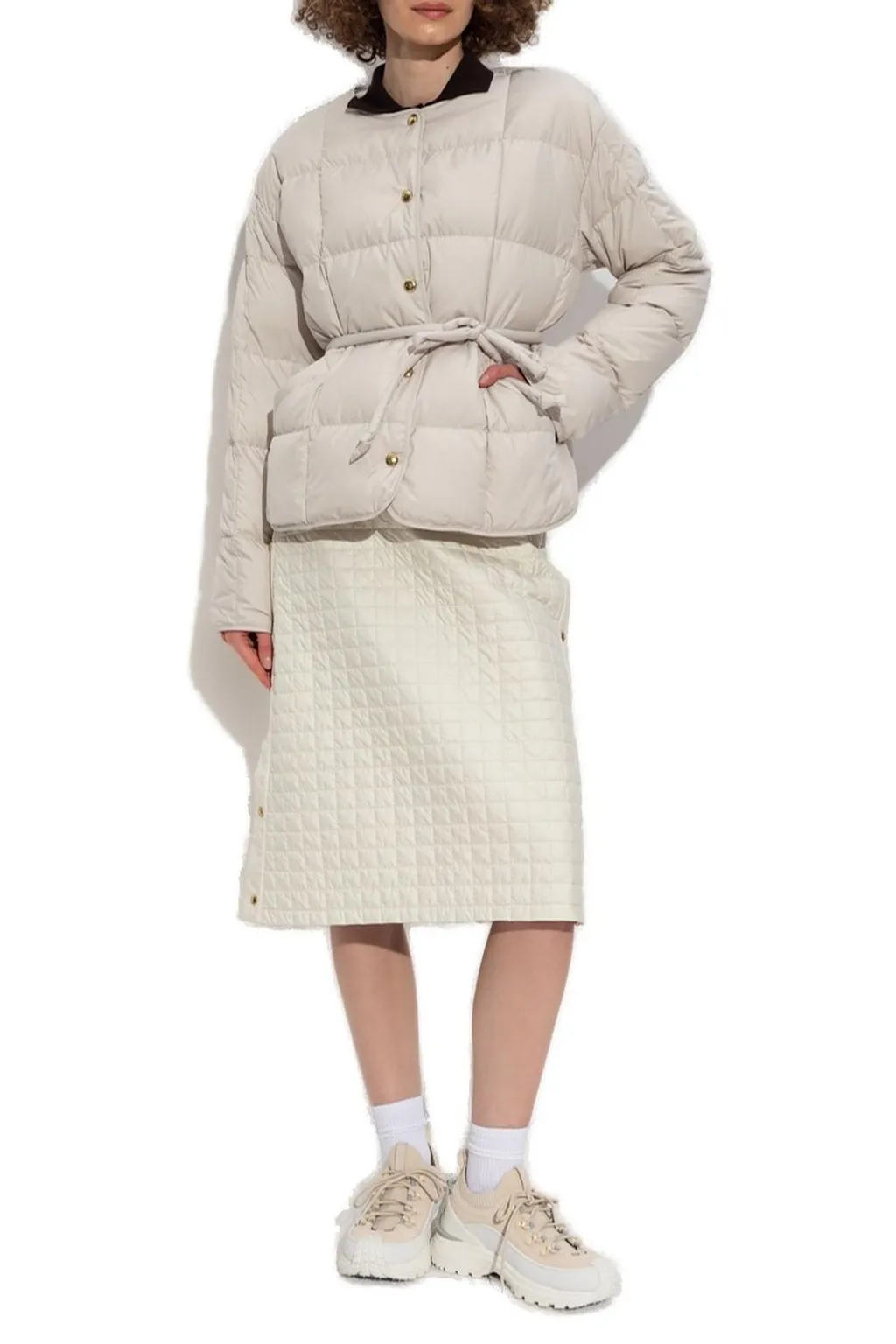 Moncler Caramagne Buttpn-Up Belted Jacket