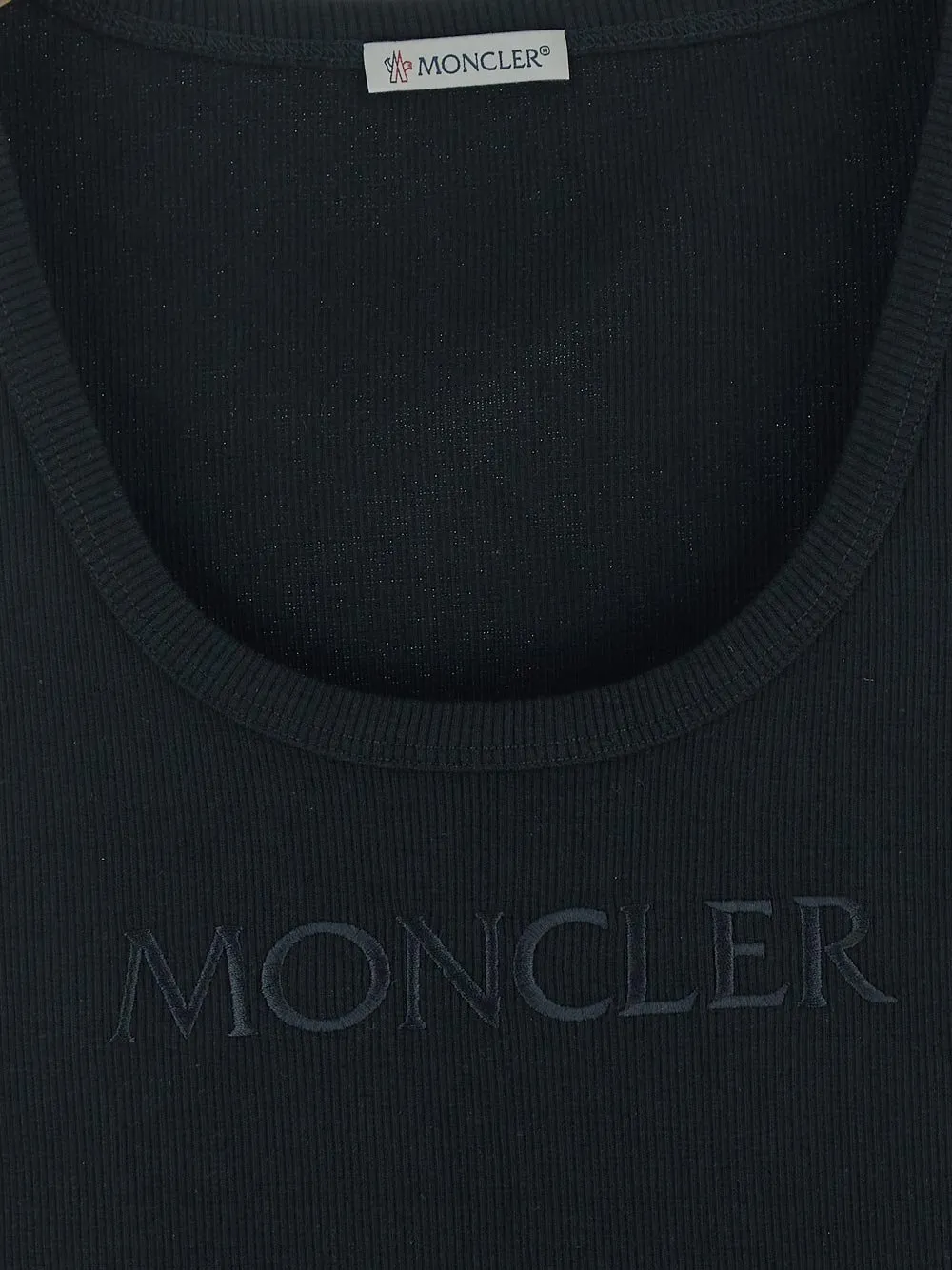 Moncler Logo Embroidered Ribbed Tank Top