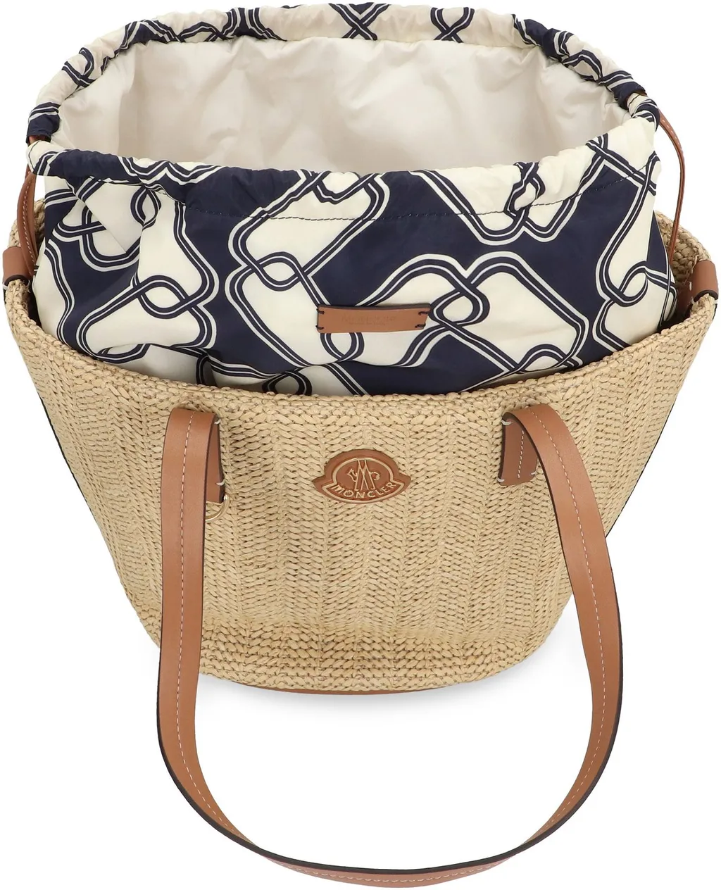 Moncler Logo Patch Woven Tote Bag
