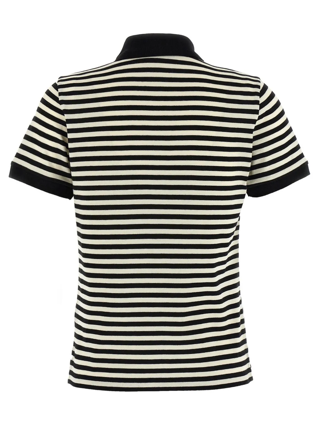 Moncler Logo Patch Striped Polo Shirt