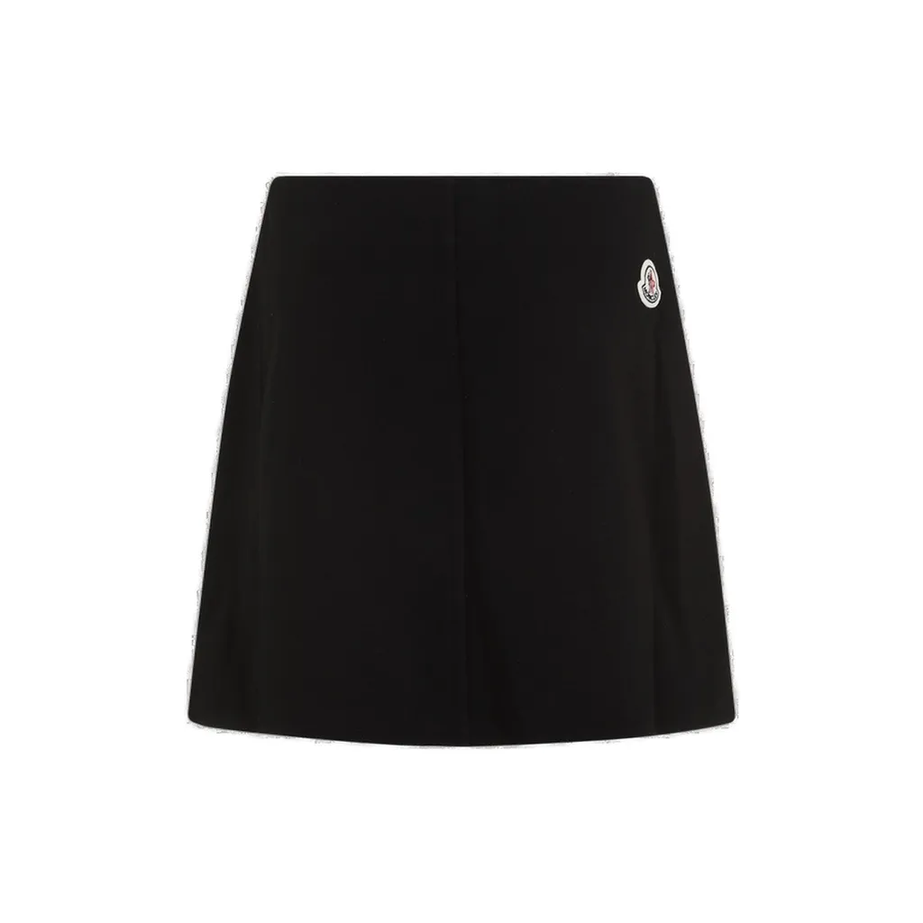 Moncler Logo Patch Straight Hem Mini Skirt