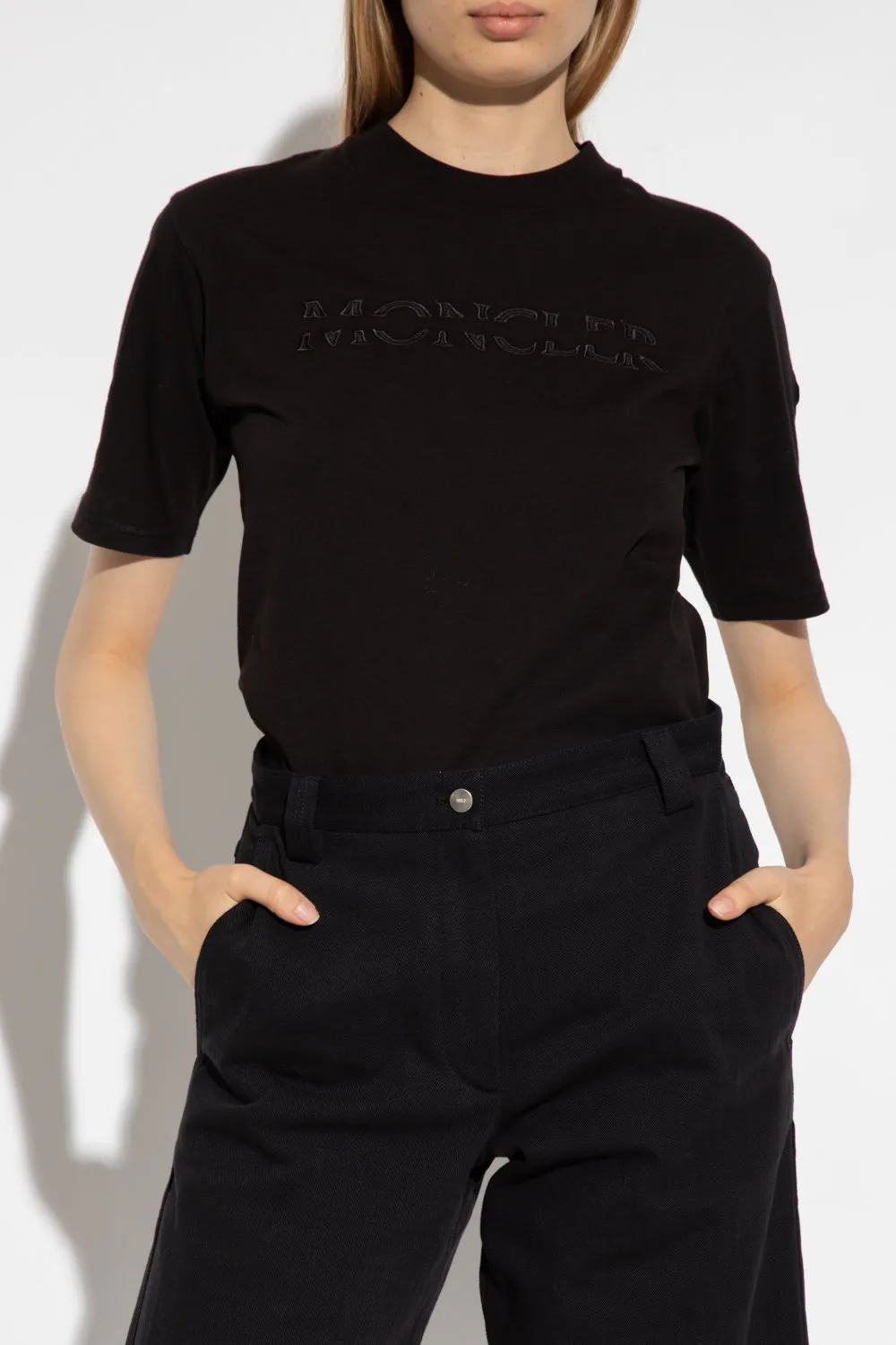 Moncler Logo-Embroidered Roundneck Top