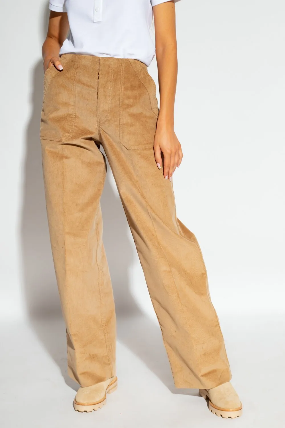 Moncler Corduroy High-Waisted Trousers