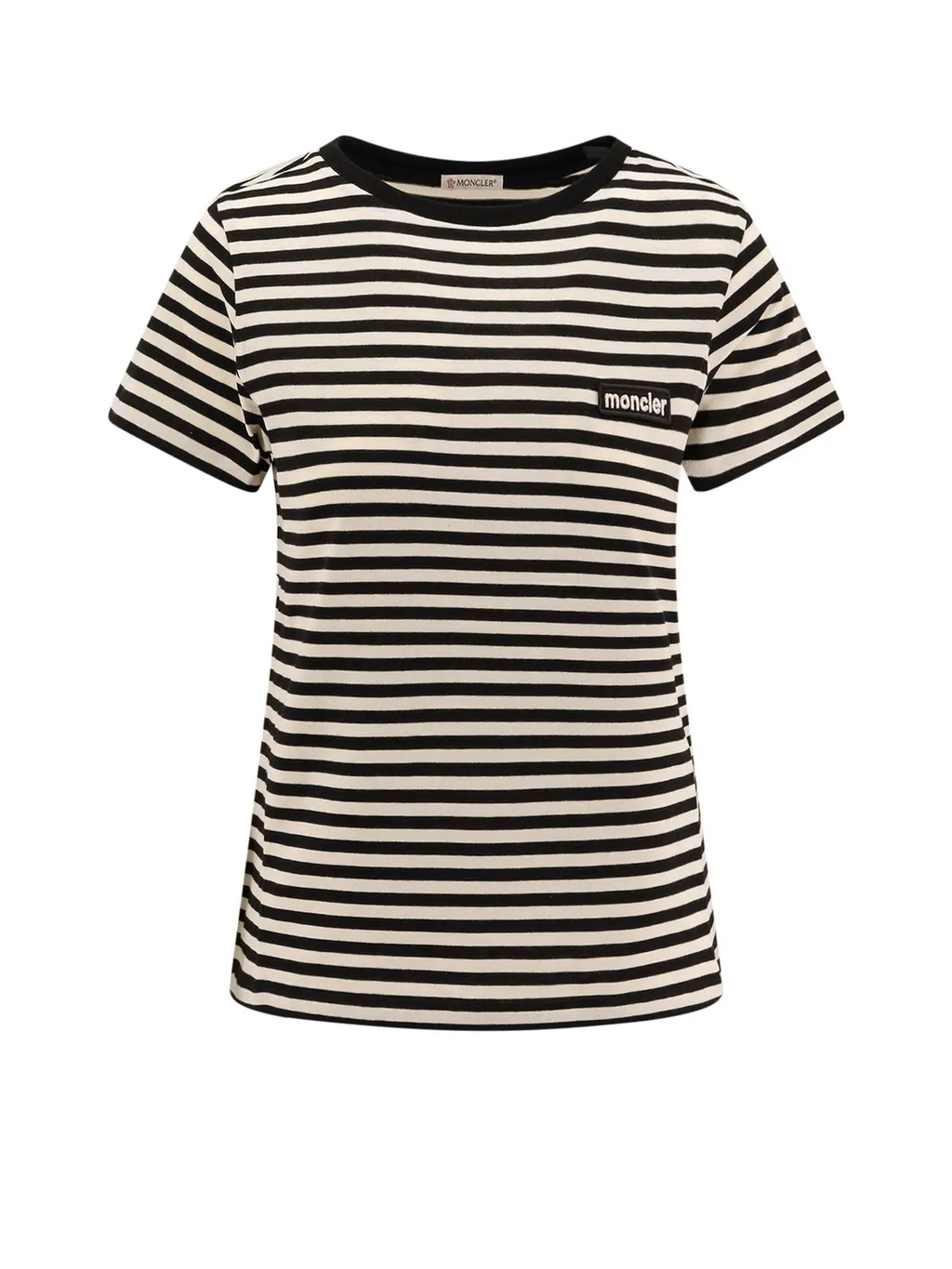 Moncler Logo Patch Striped Crewneck T-Shirt