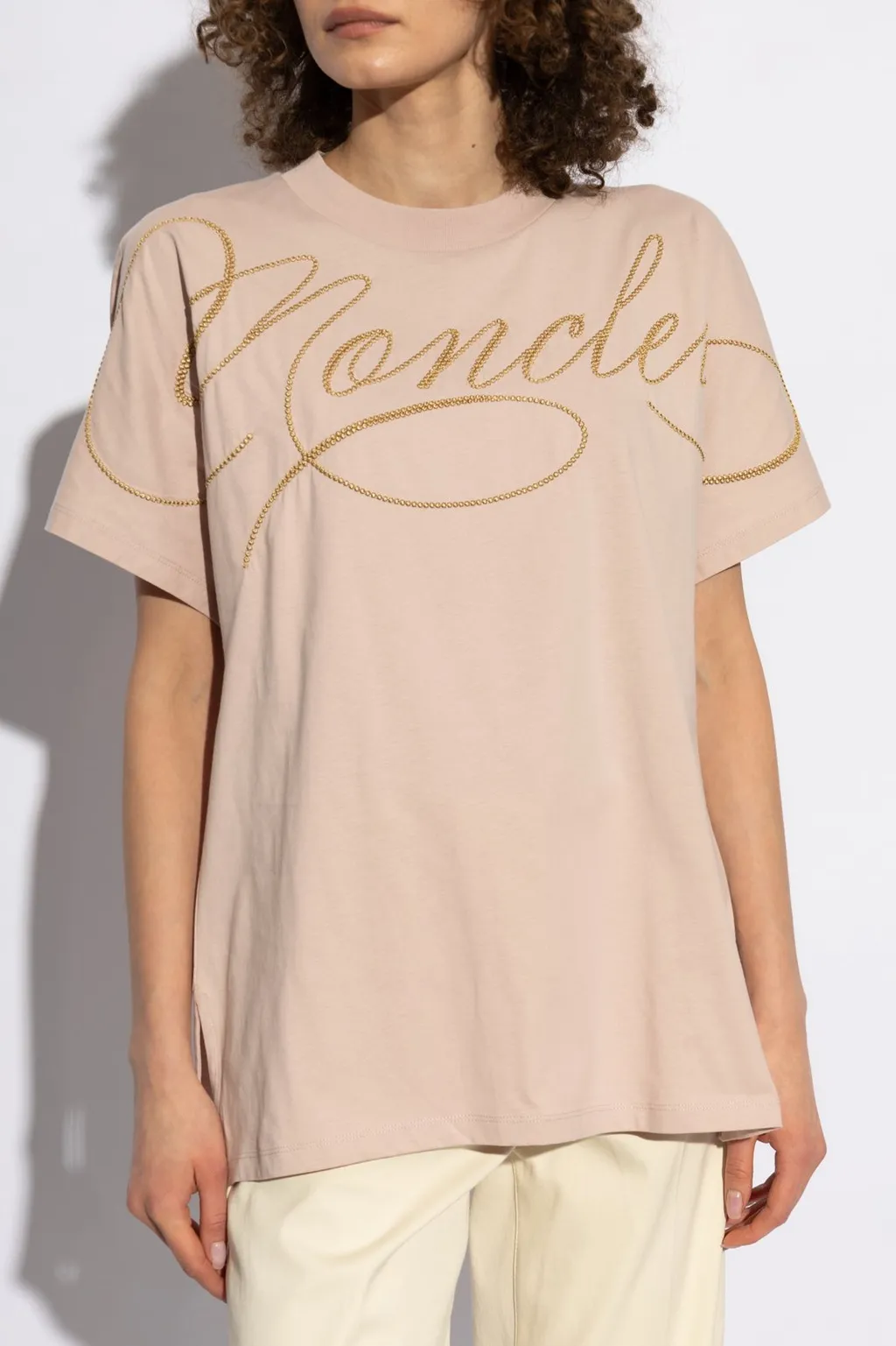 Moncler Embroidered Cursive Logo Crewneck T-Shirt