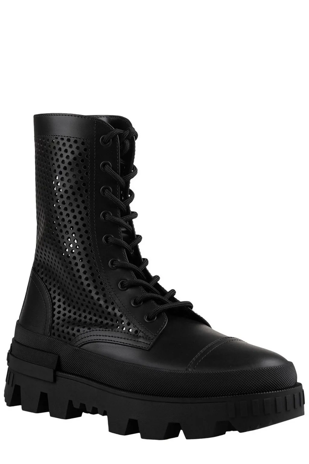 Moncler Round Toe Lace-Up Boots