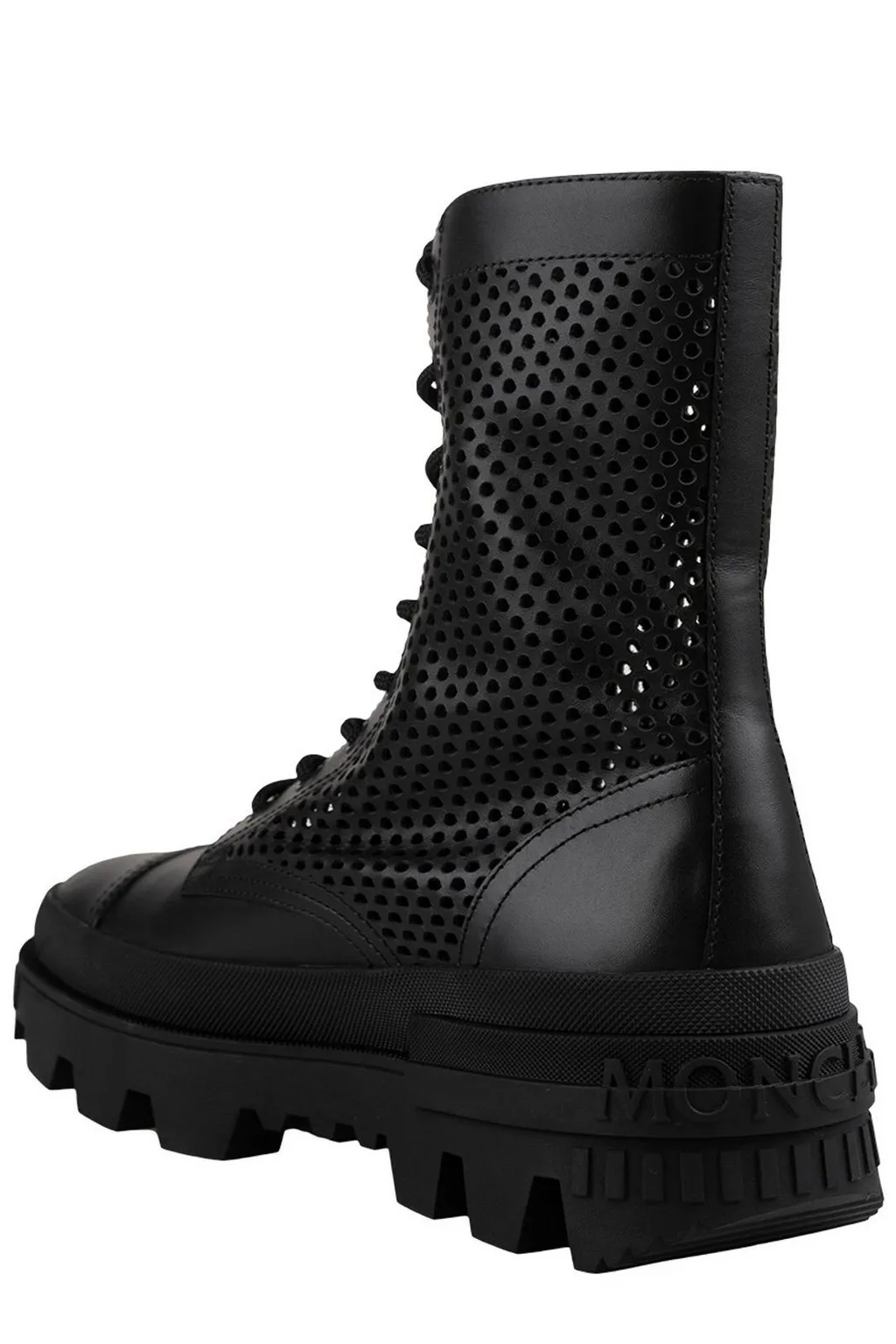Moncler Round Toe Lace-Up Boots
