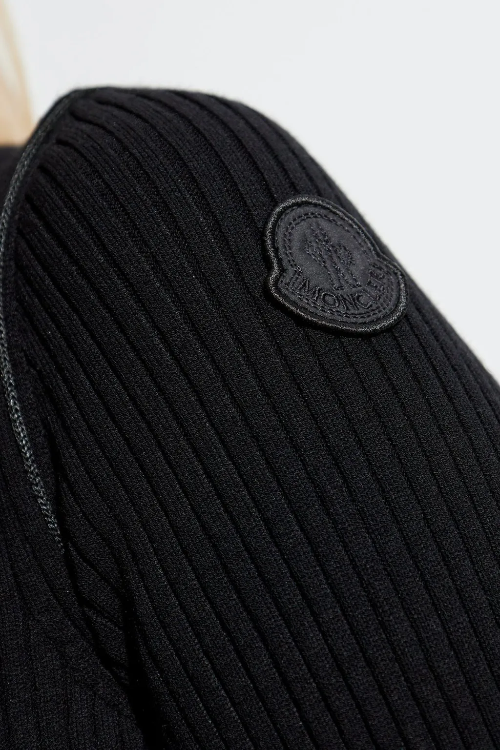 Moncler Half-Zip Ribbed-Knit Midi Dress