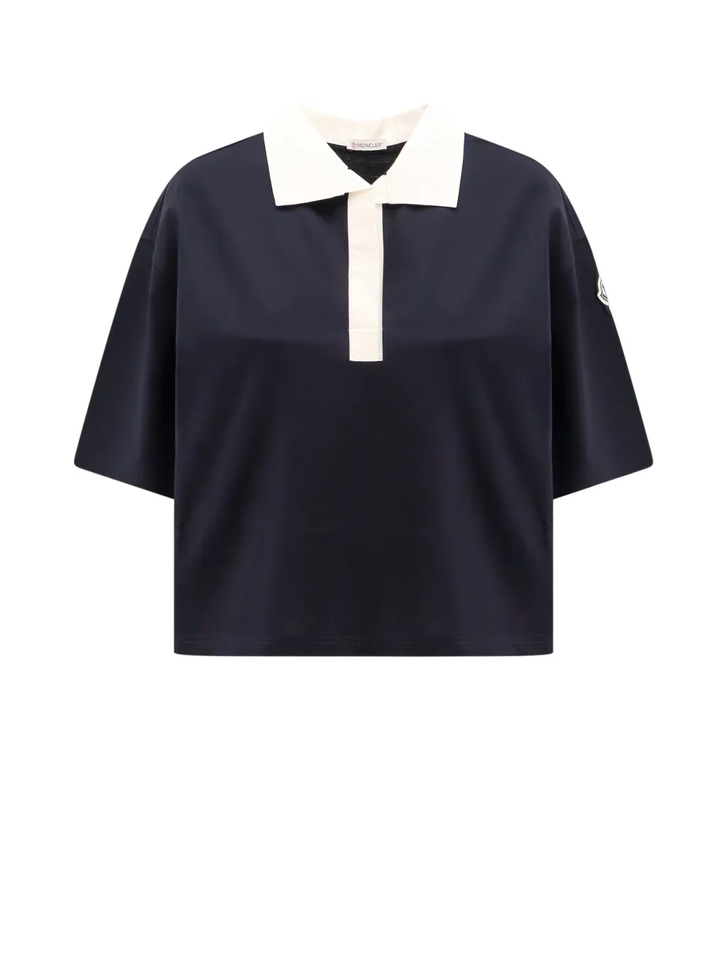 Moncler Logo Patch Cropped Polo Shirt