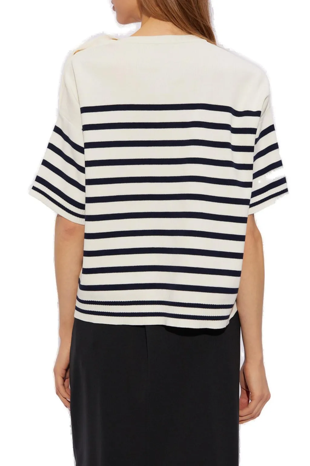 Moncler Striped Logo Knit T-Shirt