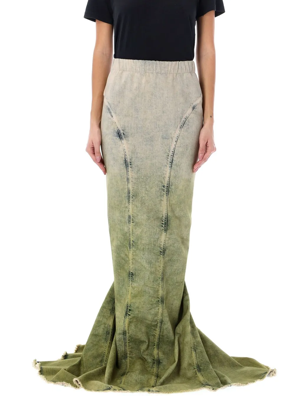 Moncler + Rick Owens Radiance Raw Cut Hem Skirt