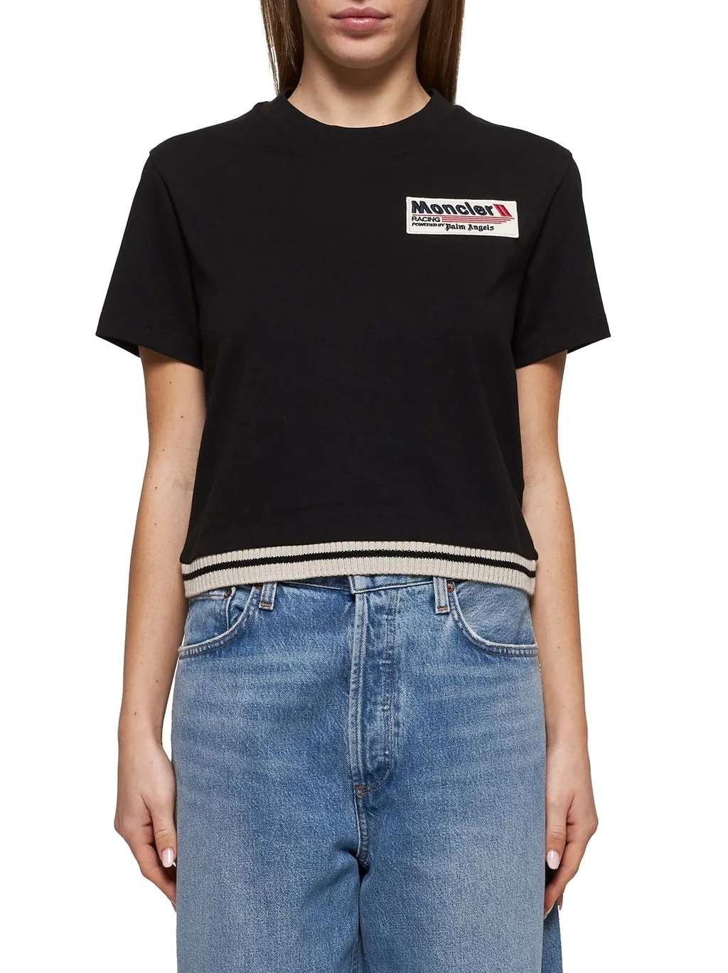 Moncler X Palm Angels Logo Patch Crewneck T-Shirt