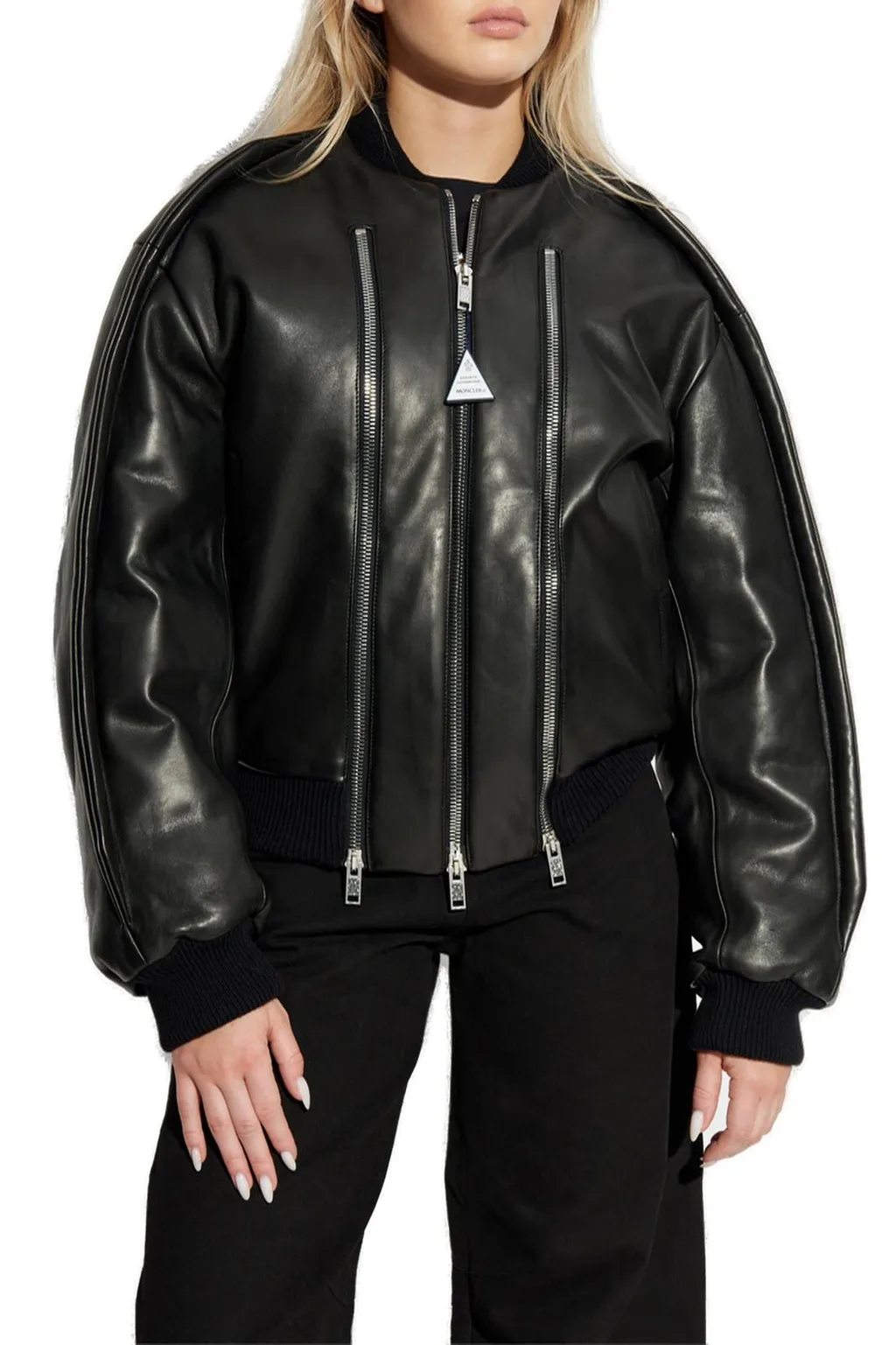Moncler X Willow Smith Leather Bomber Jacket