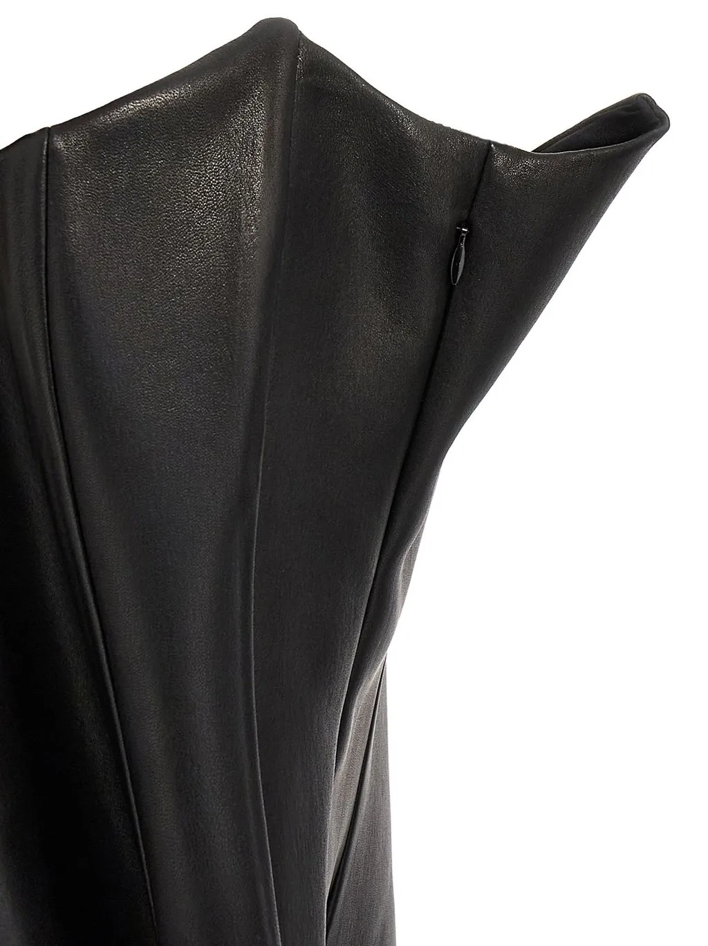 Monot Asymmetric Leather Bustier Top