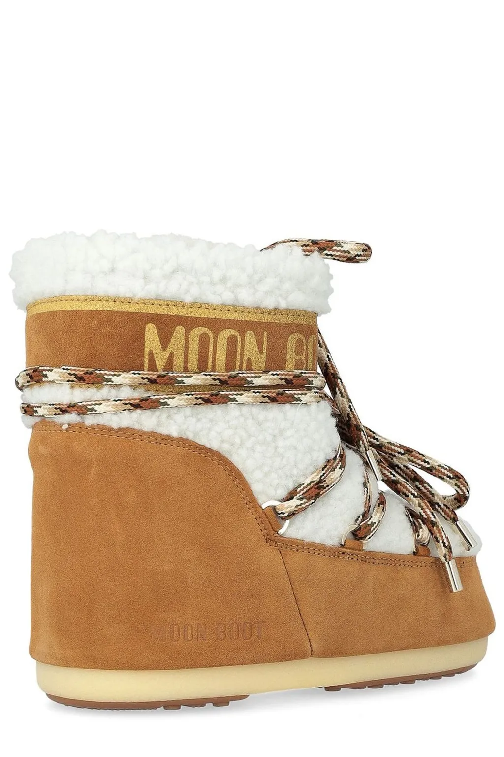 Moon Boot Logo Printed Shearling Lace-Up Boots