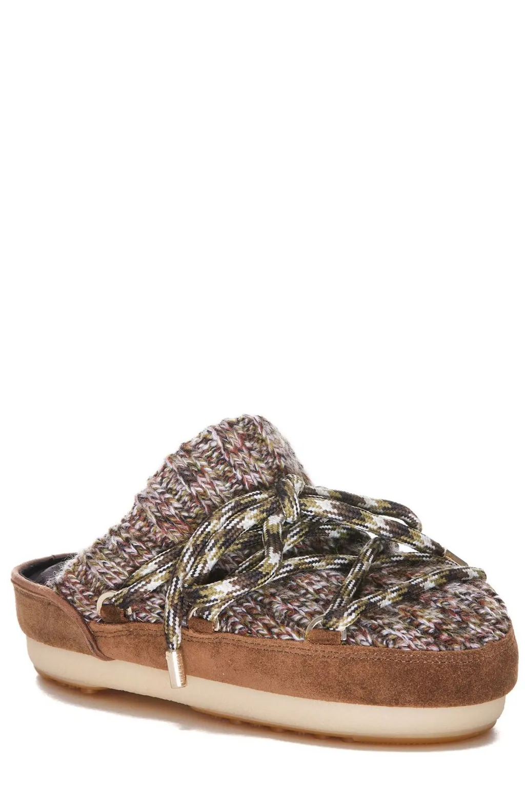 Moon Boot Round Toe Lace-Up Mules