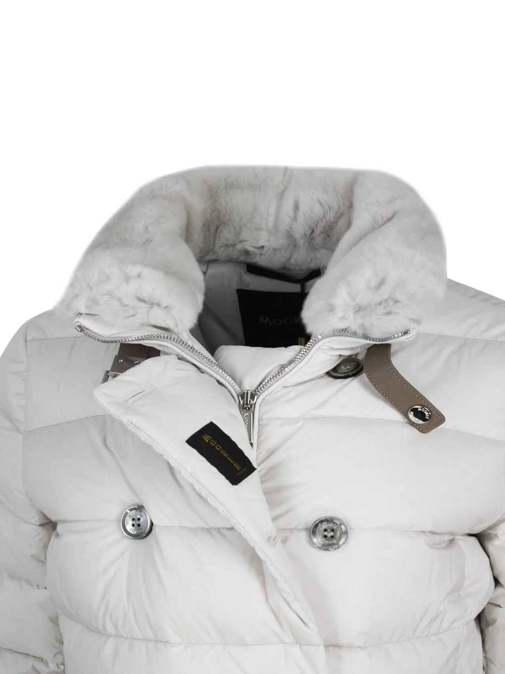 Moorer Longan High-Neck Double-Breasted Padded Coat