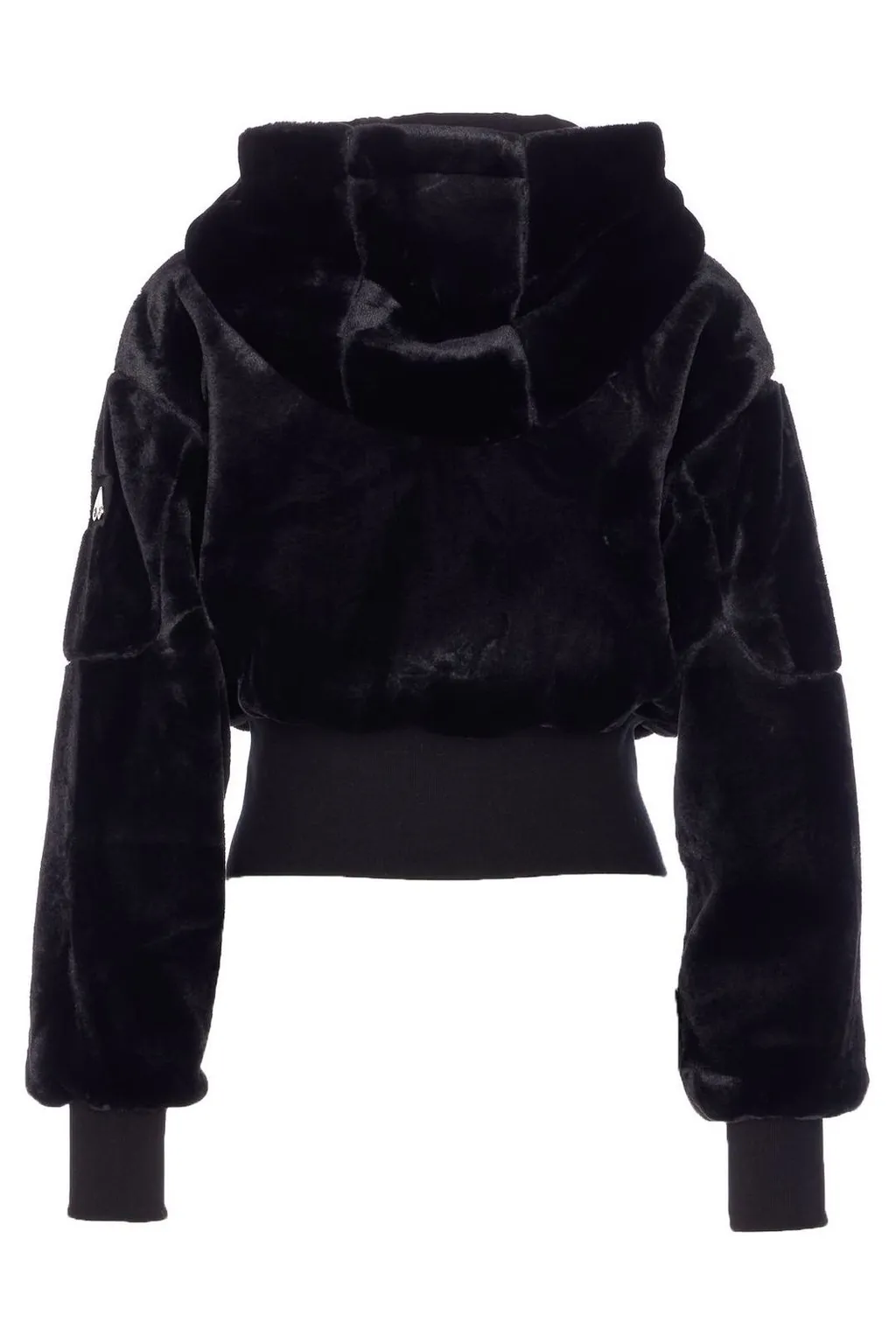 Moose Knuckles Logo Patch Faux Fur Jacket
