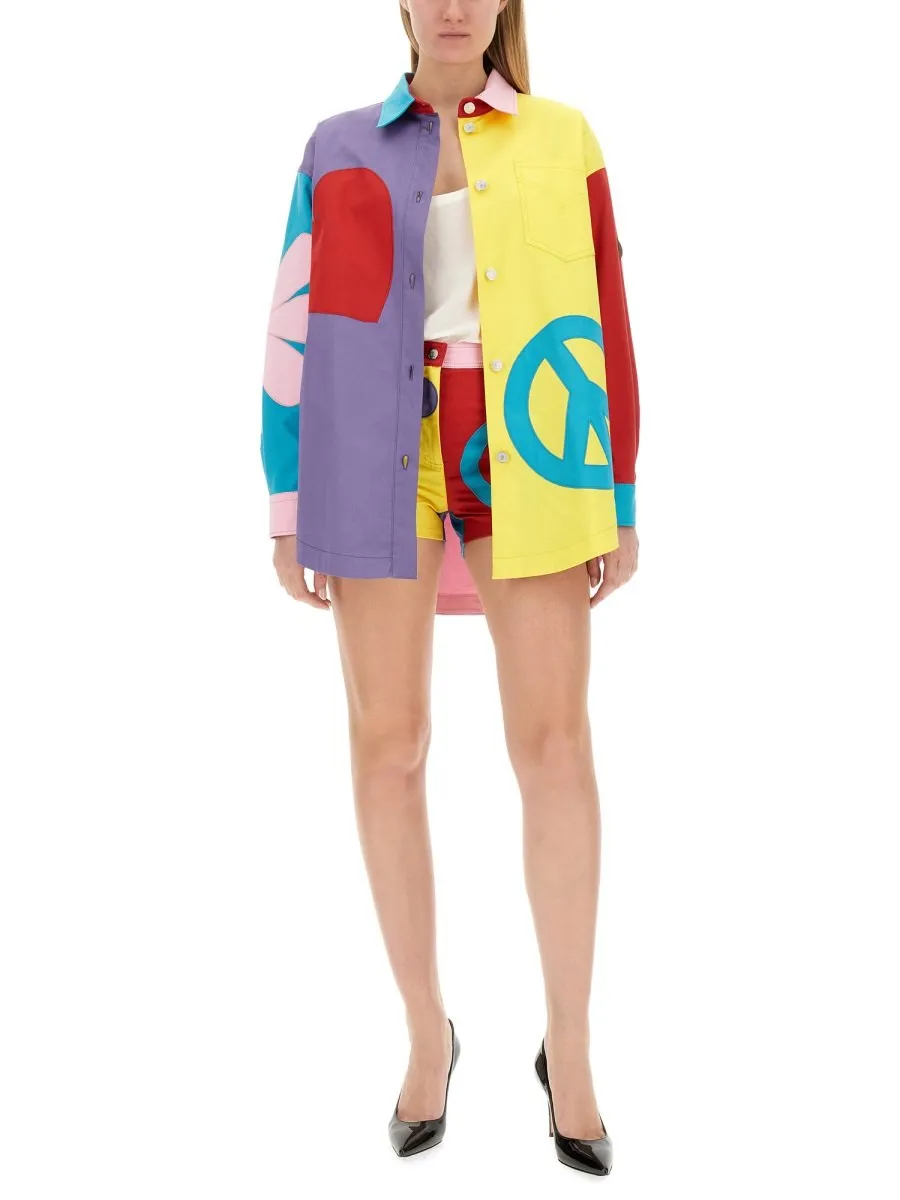 Moschino Jeans Allover Graphic Printed Long-Sleeved Shirt