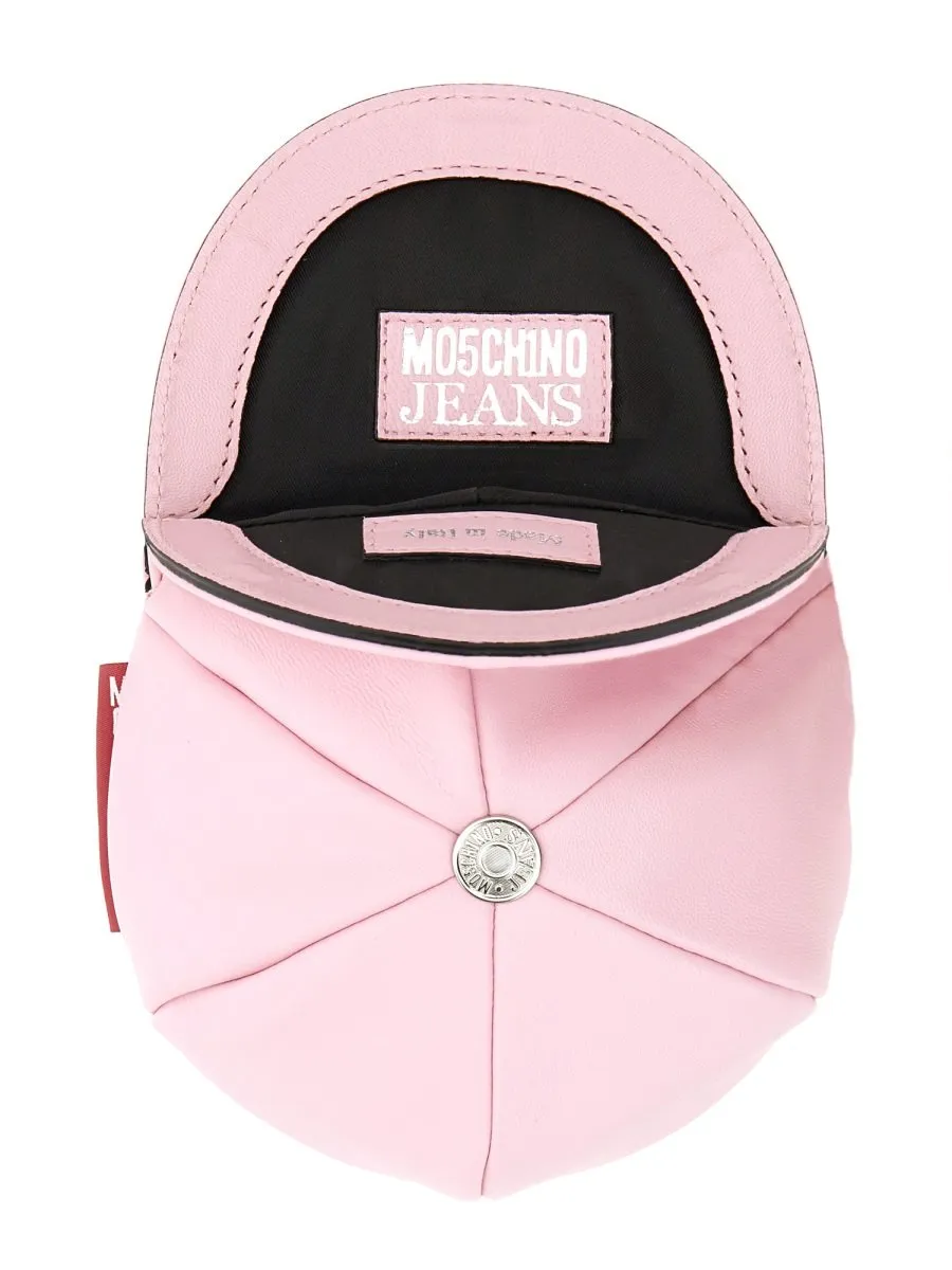 Moschino Jeans Logo Patch Chain-Linked Crossbody Bag