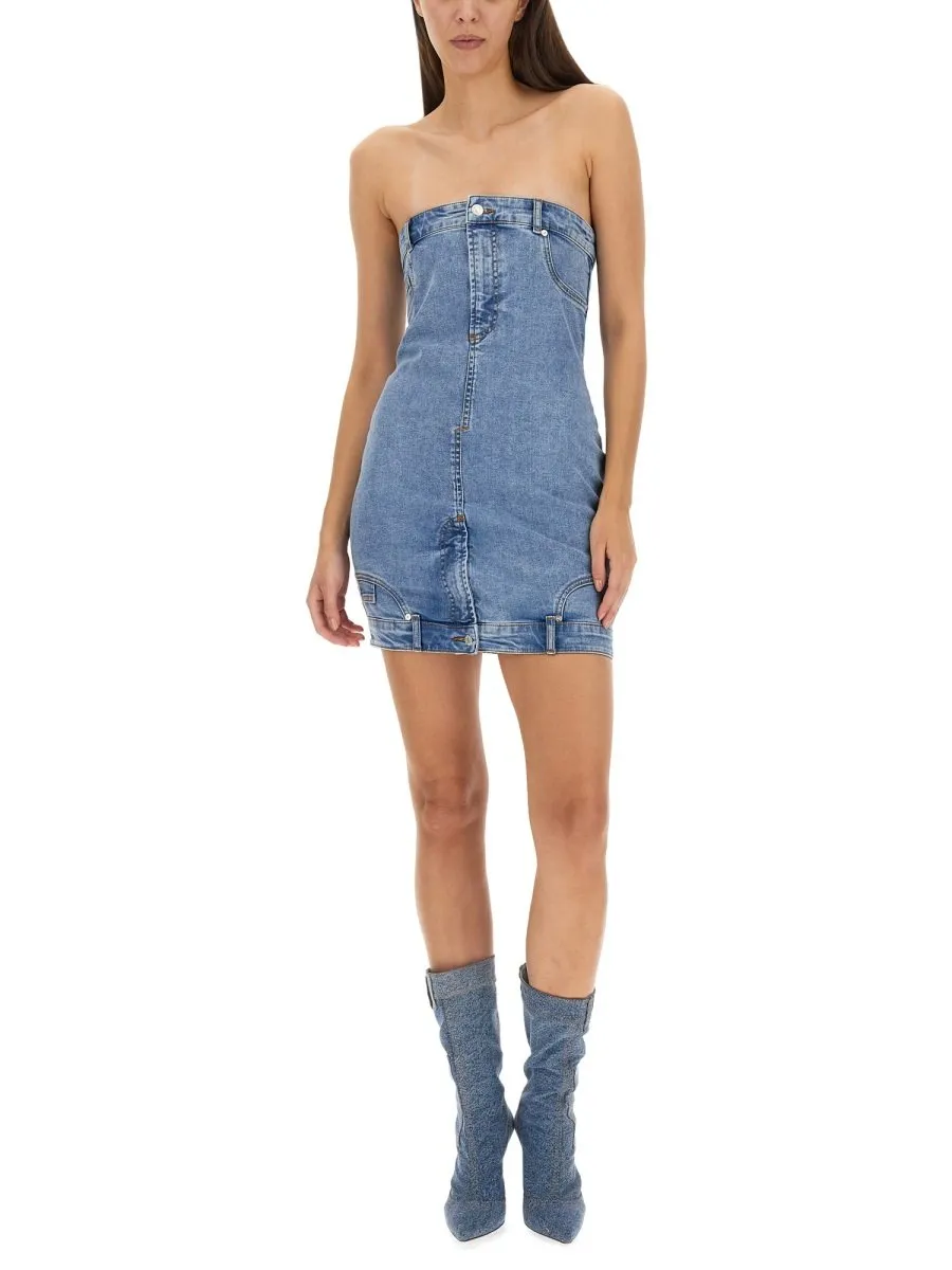 Moschino Jeans Off-Shoulder Denim Dress