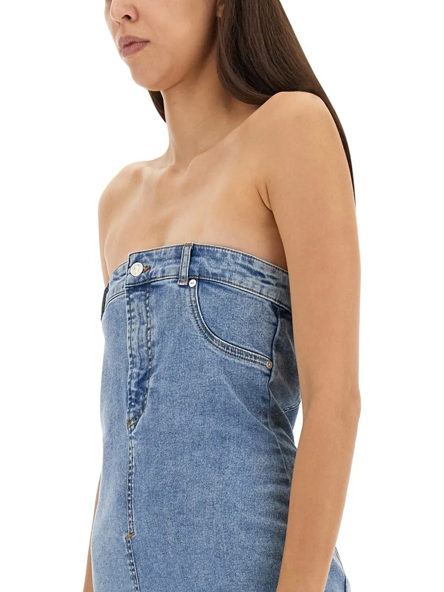 Moschino Jeans Off-Shoulder Denim Dress