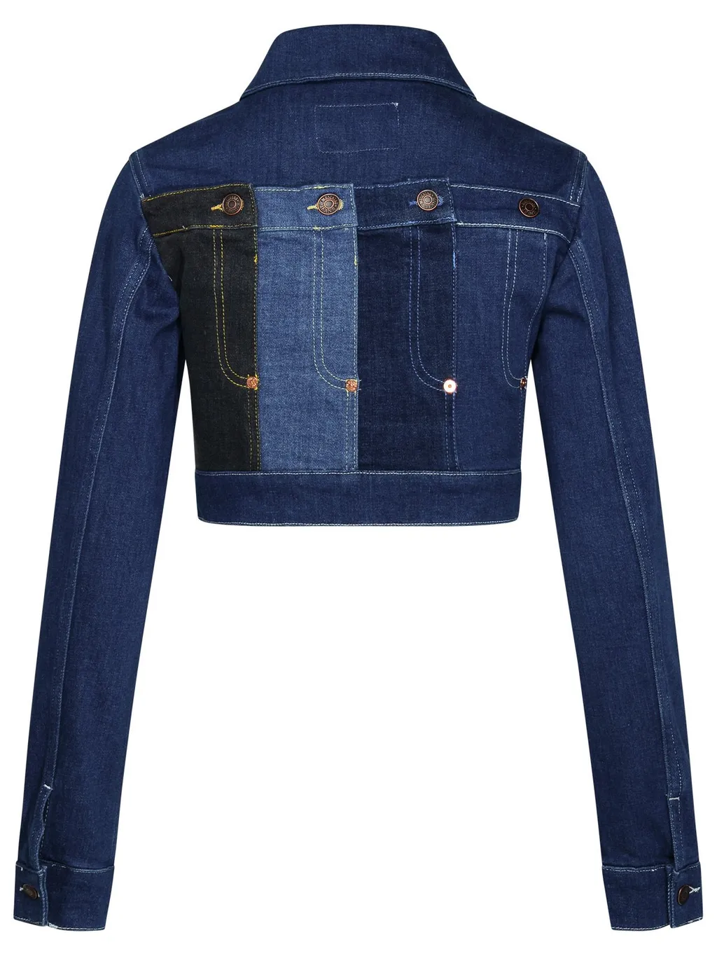 Moschino Jeans Panelled Cropped Denim Jacket
