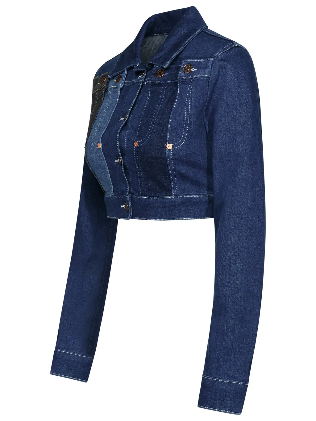 Moschino Jeans Panelled Cropped Denim Jacket