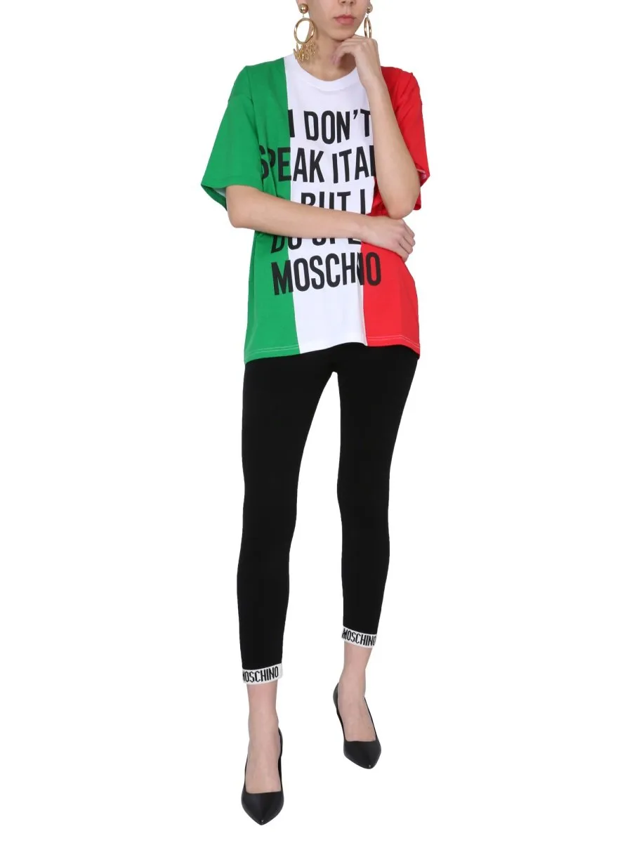 Moschino Italian Slogan Printed T-Shirt