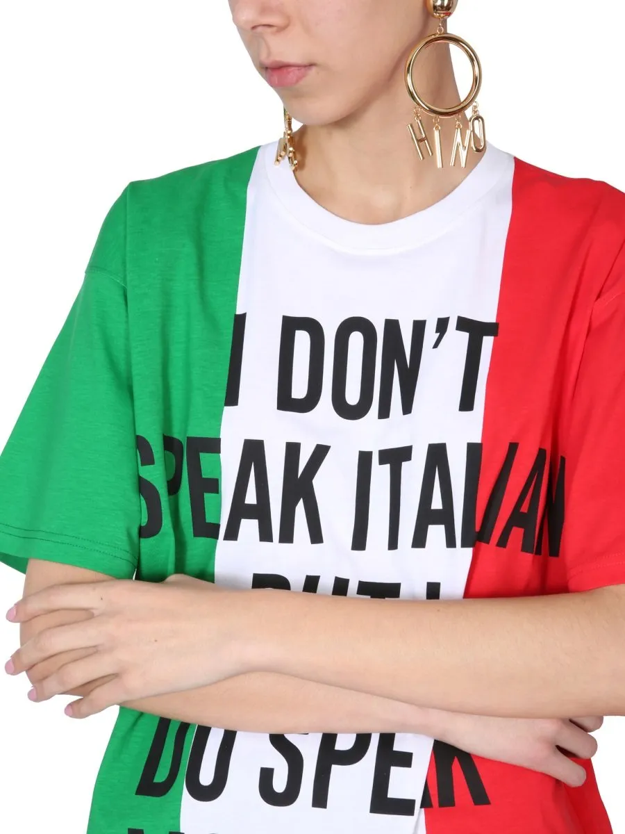 Moschino Italian Slogan Printed T-Shirt