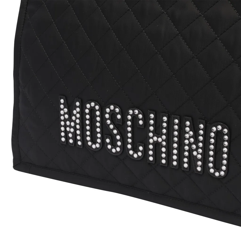 Moschino Logo Embellished Top Handle Bag