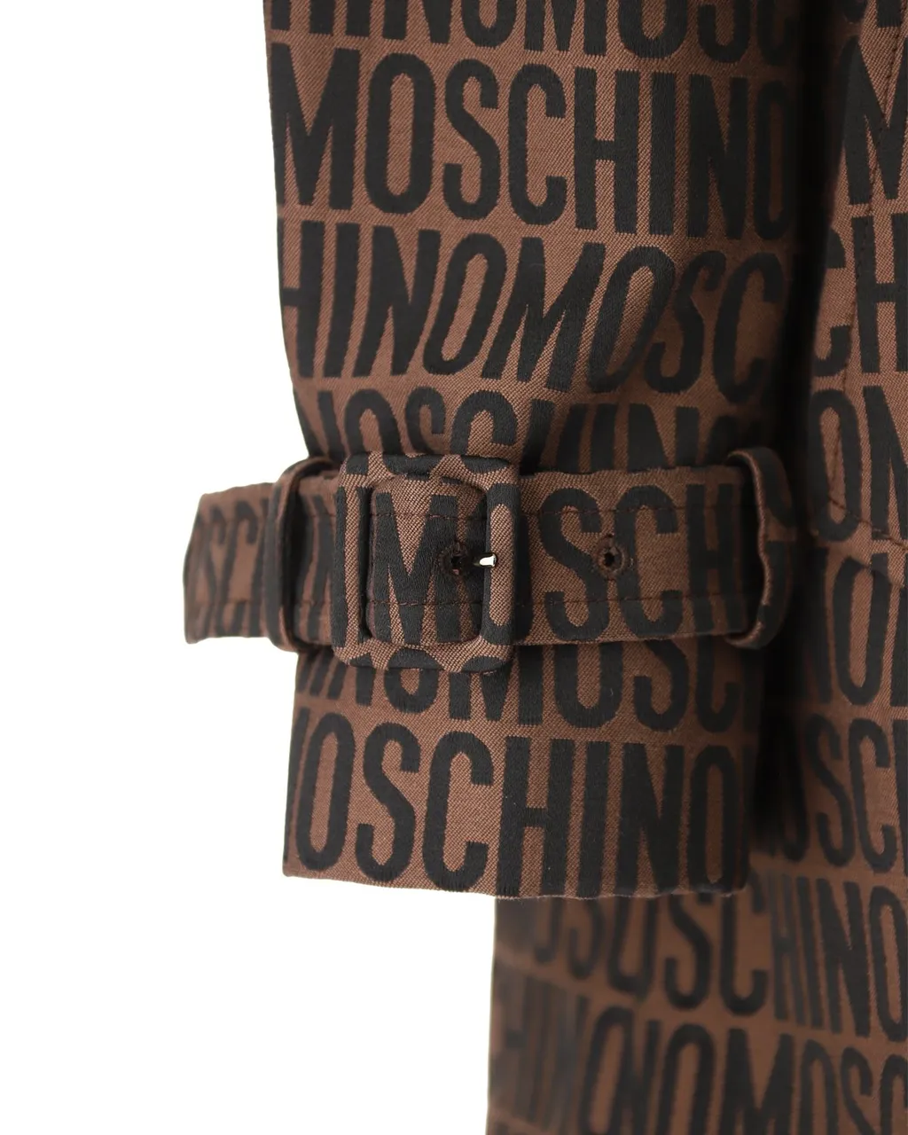 Moschino Logo-Jacquard Straight Hem Trench Coat
