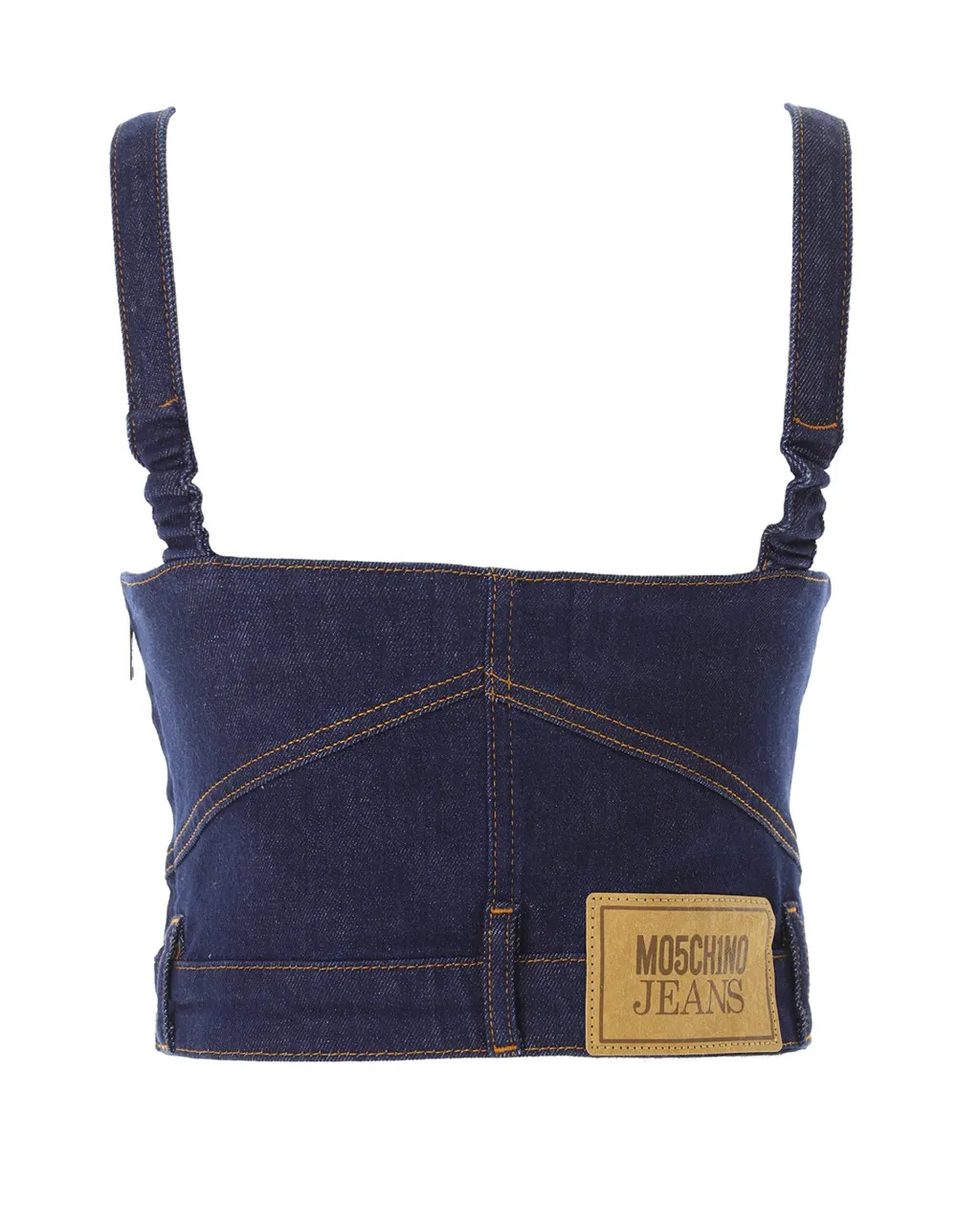 Moschino Jeans Logo Patch Sleeveless Denim Top