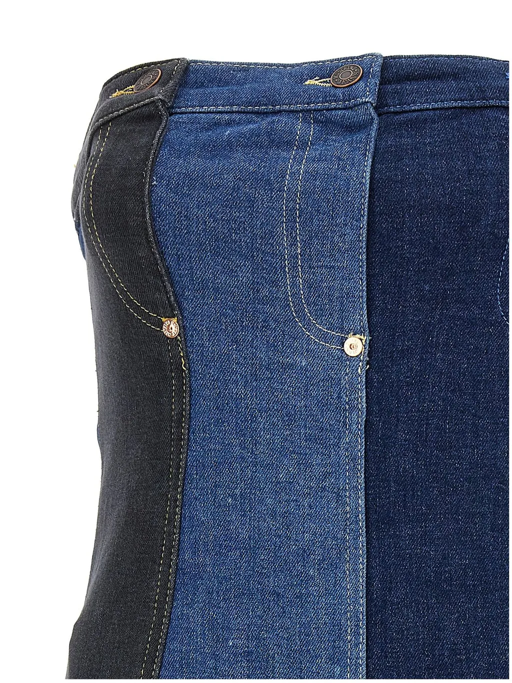 Moschino Jeans Off-Shoulder Layered Denim Dress