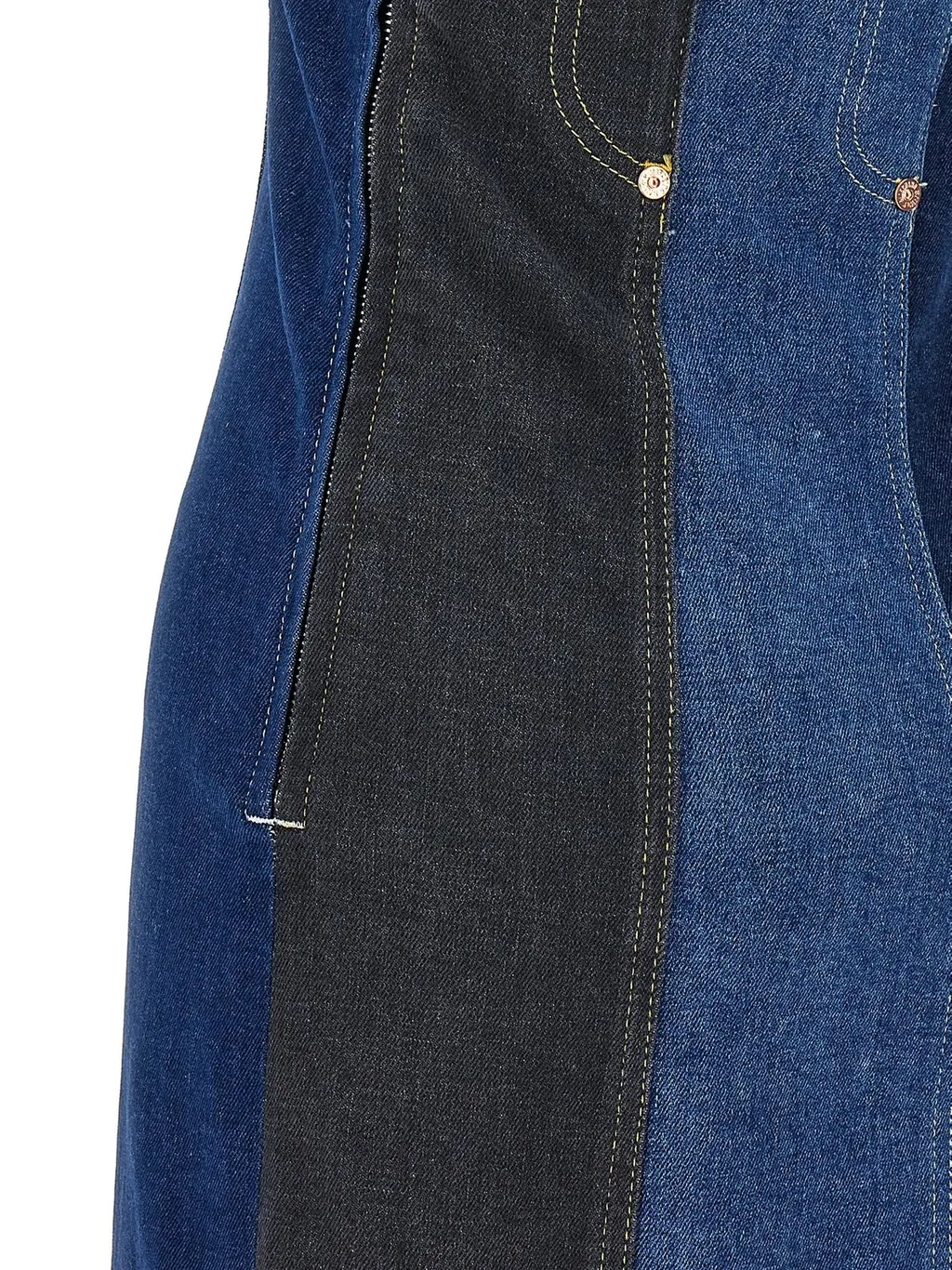 Moschino Jeans Off-Shoulder Layered Denim Dress