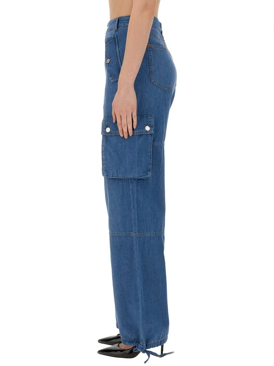 Moschino Jeans Logo Patch Cargo Jeans